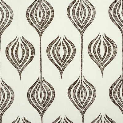 Tulip fabric in white/chocolate color - pattern TULIP.WHITE/C.0 - by Lee Jofa Modern in the Allegra Hicks collection
