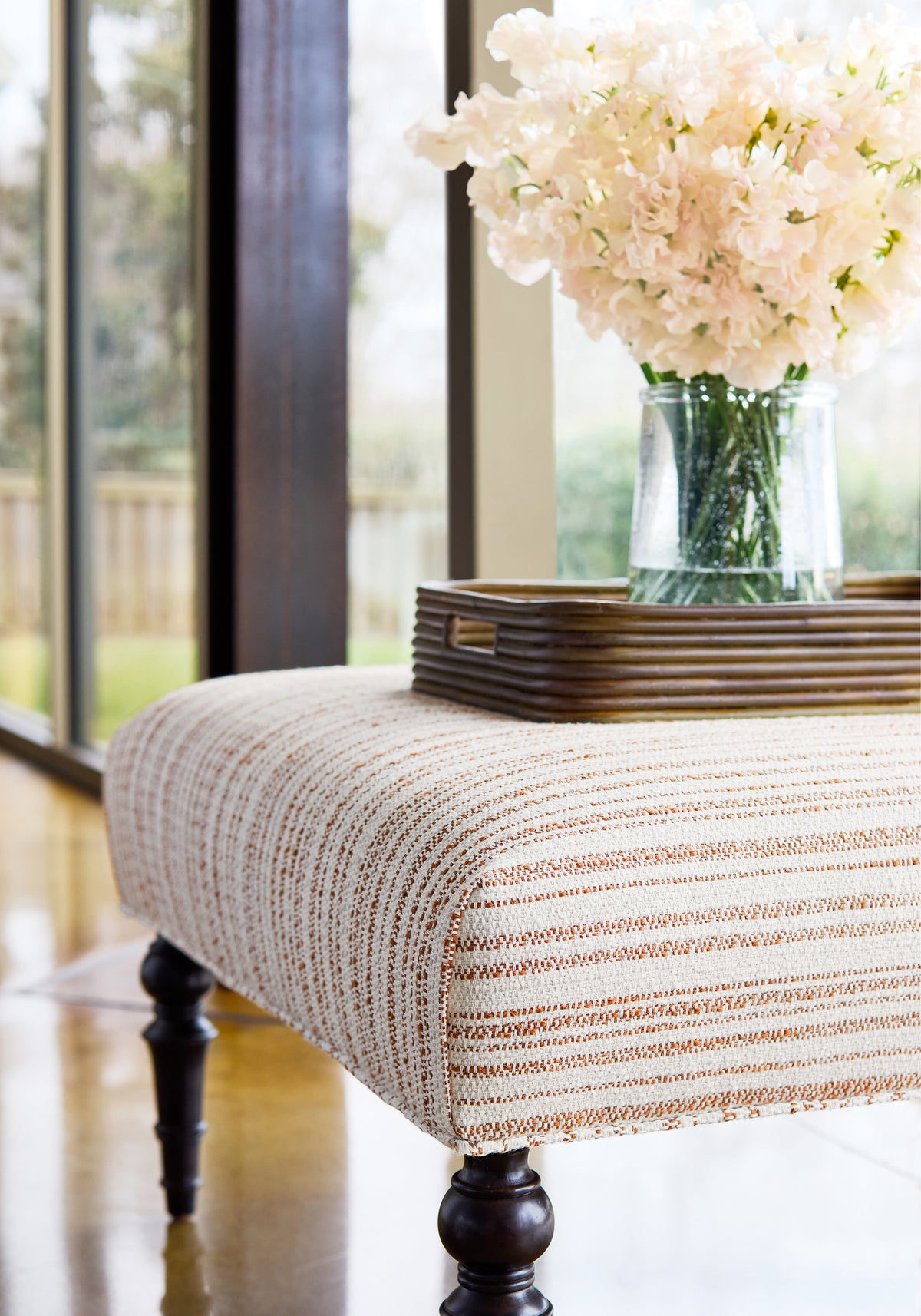 Bellano Stripe Copper Fabric W77147 by Thibaut - Fabric World
