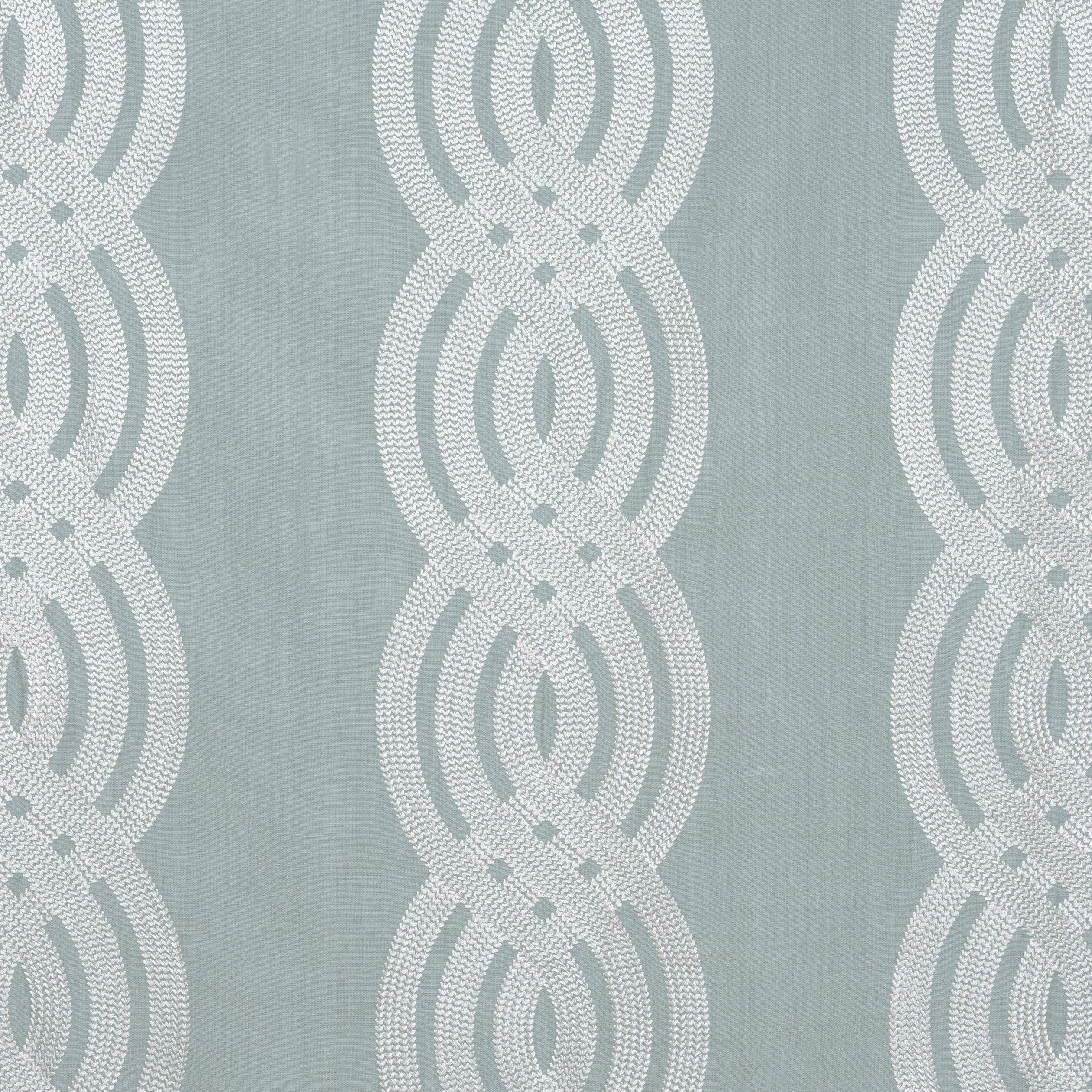 Braid Embroidery fabric in robins egg color - pattern number W710805 - by Thibaut in the Heritage collection