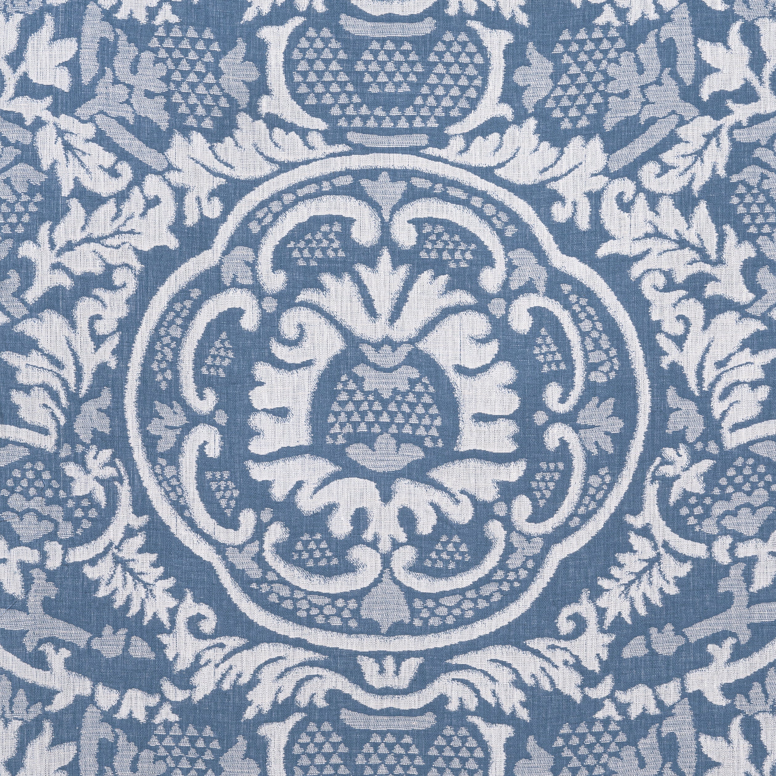 Earl Damask fabric in blue color - pattern number W710837 - by Thibaut in the Heritage collection