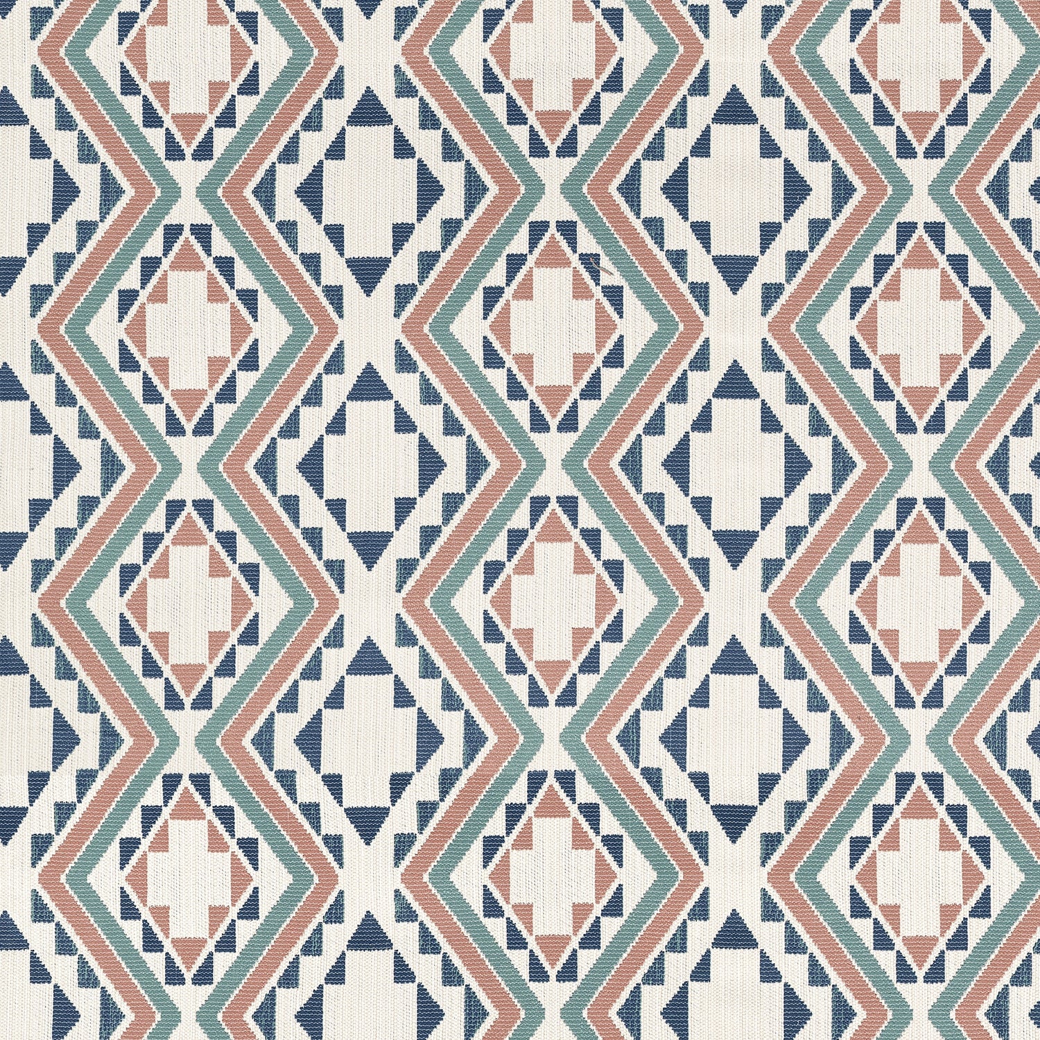 Sagamore fabric in clay and navy color - pattern number W711114 - by Thibaut in the Acadia collection