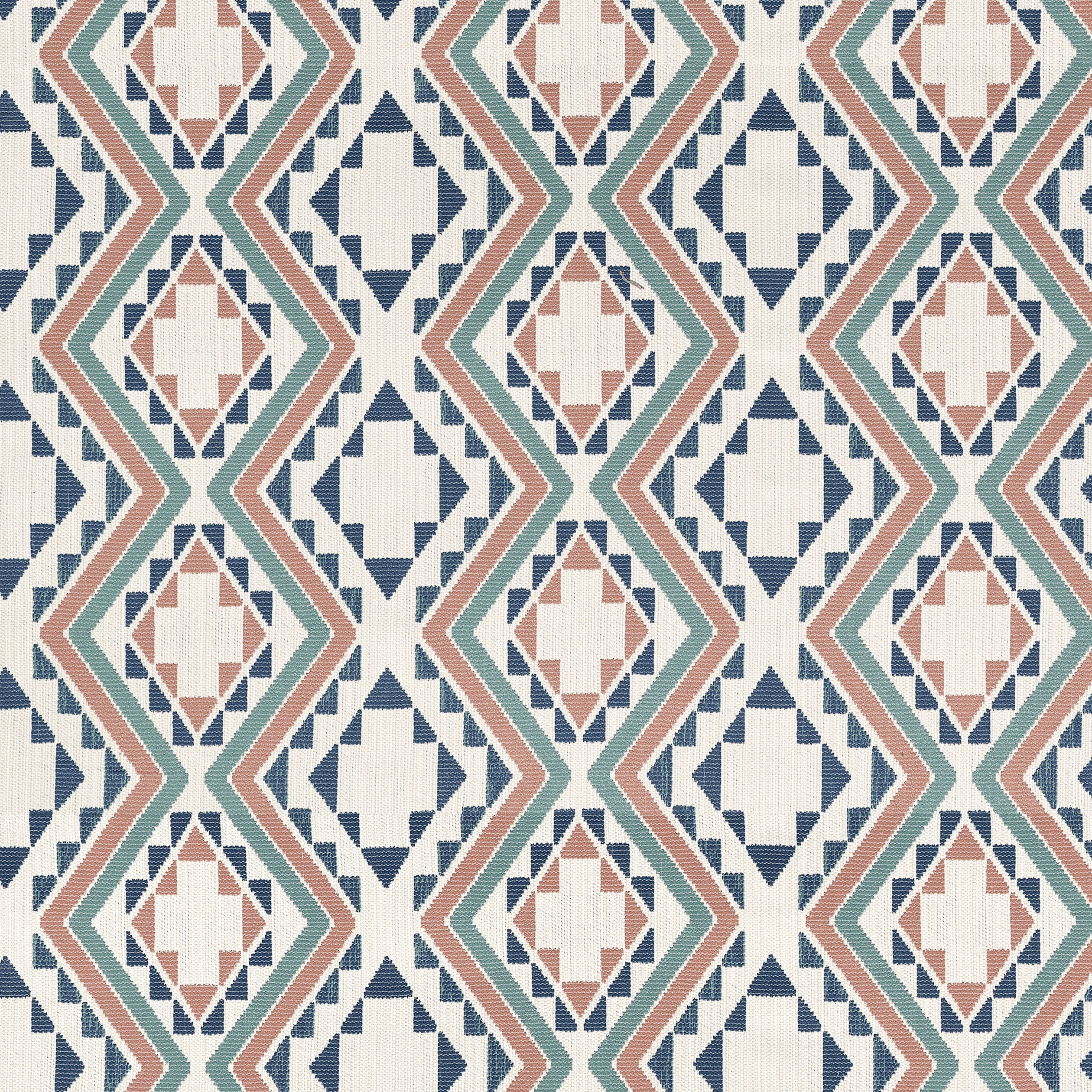 Sagamore fabric in clay and navy color - pattern number W711114 - by Thibaut in the Acadia collection