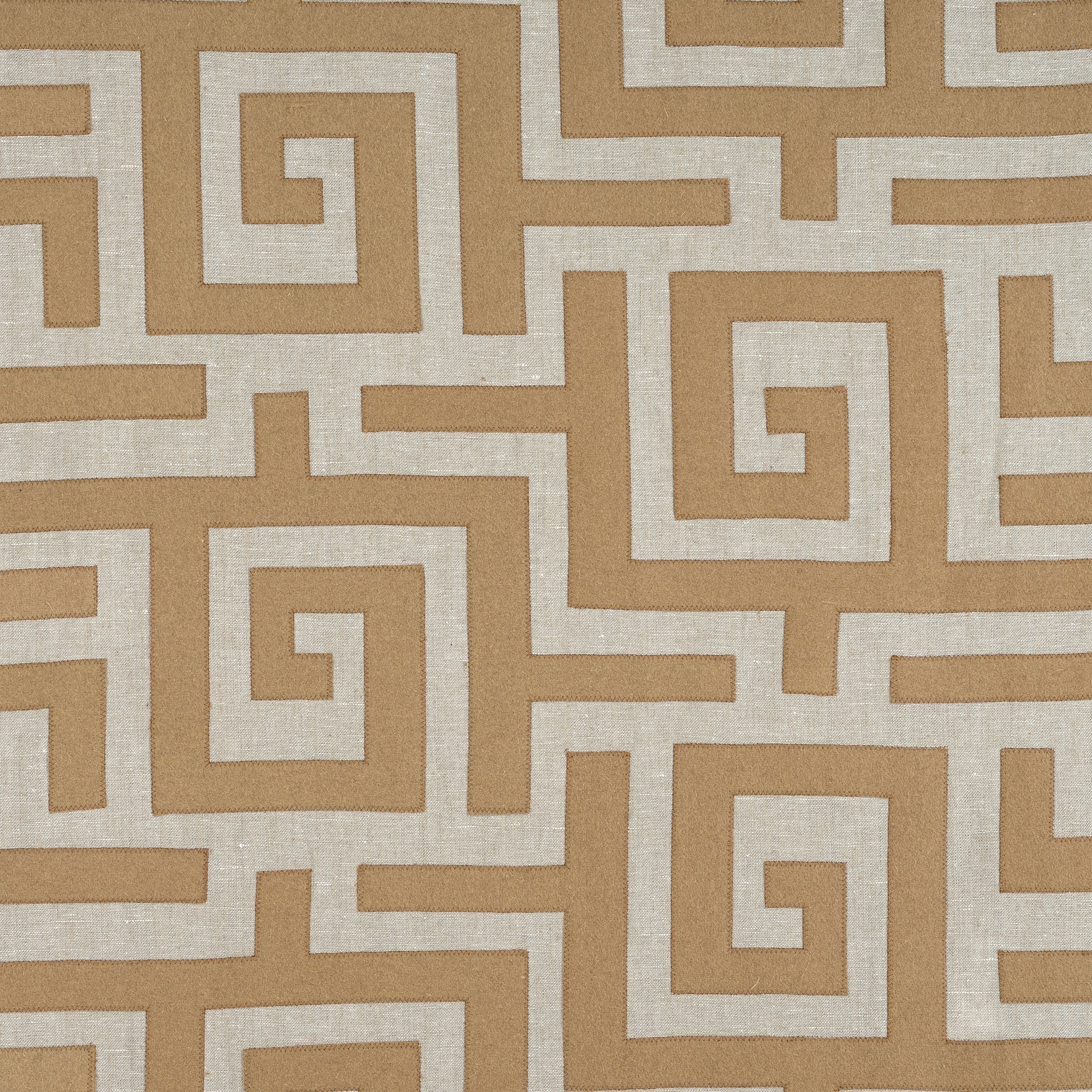 Tulum Applique fabric in wheat on natural color - pattern number W713224 - by Thibaut in the Mesa collection