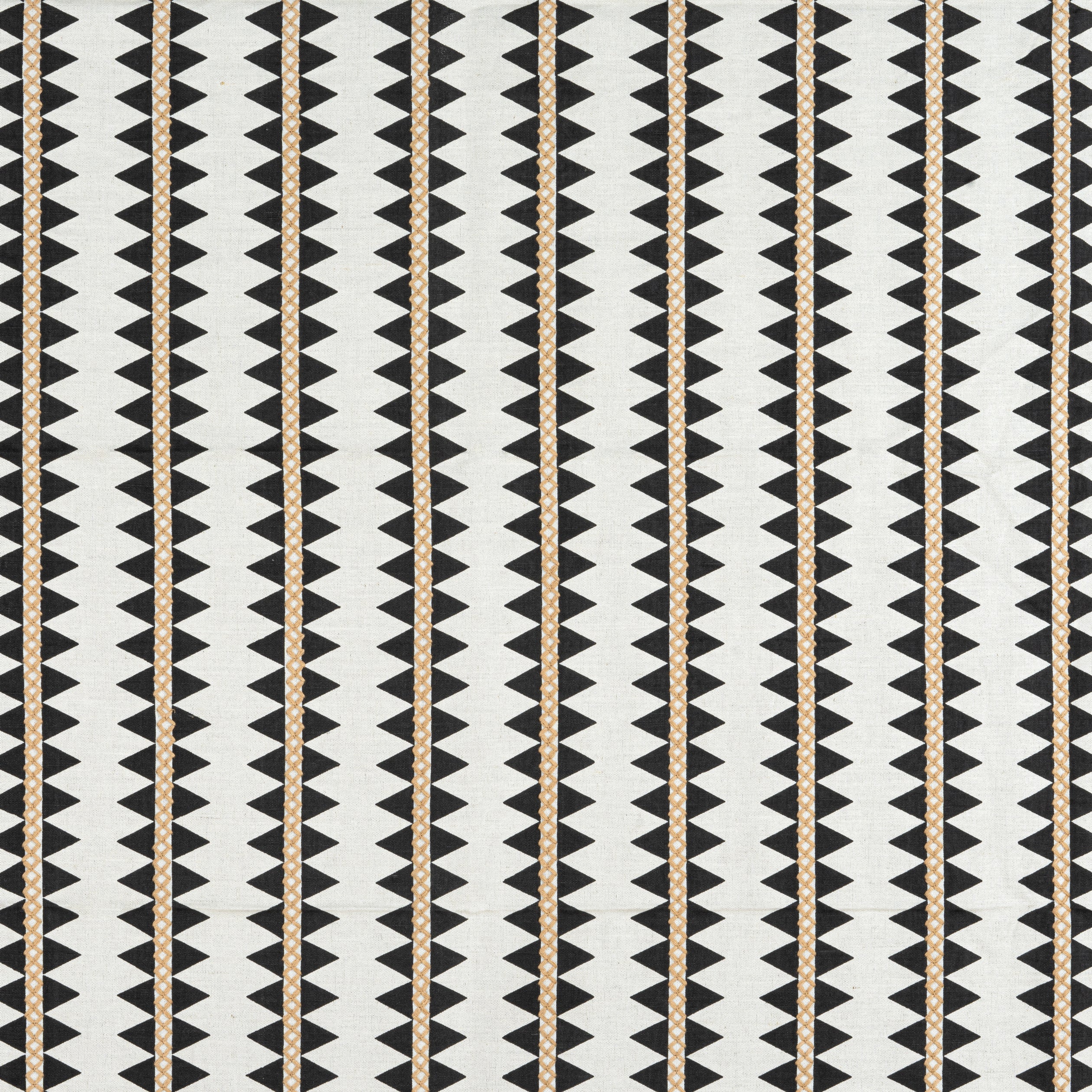 Reno Stripe Embroidery fabric in black color - pattern number W713240 - by Thibaut in the Mesa Fabrics collection