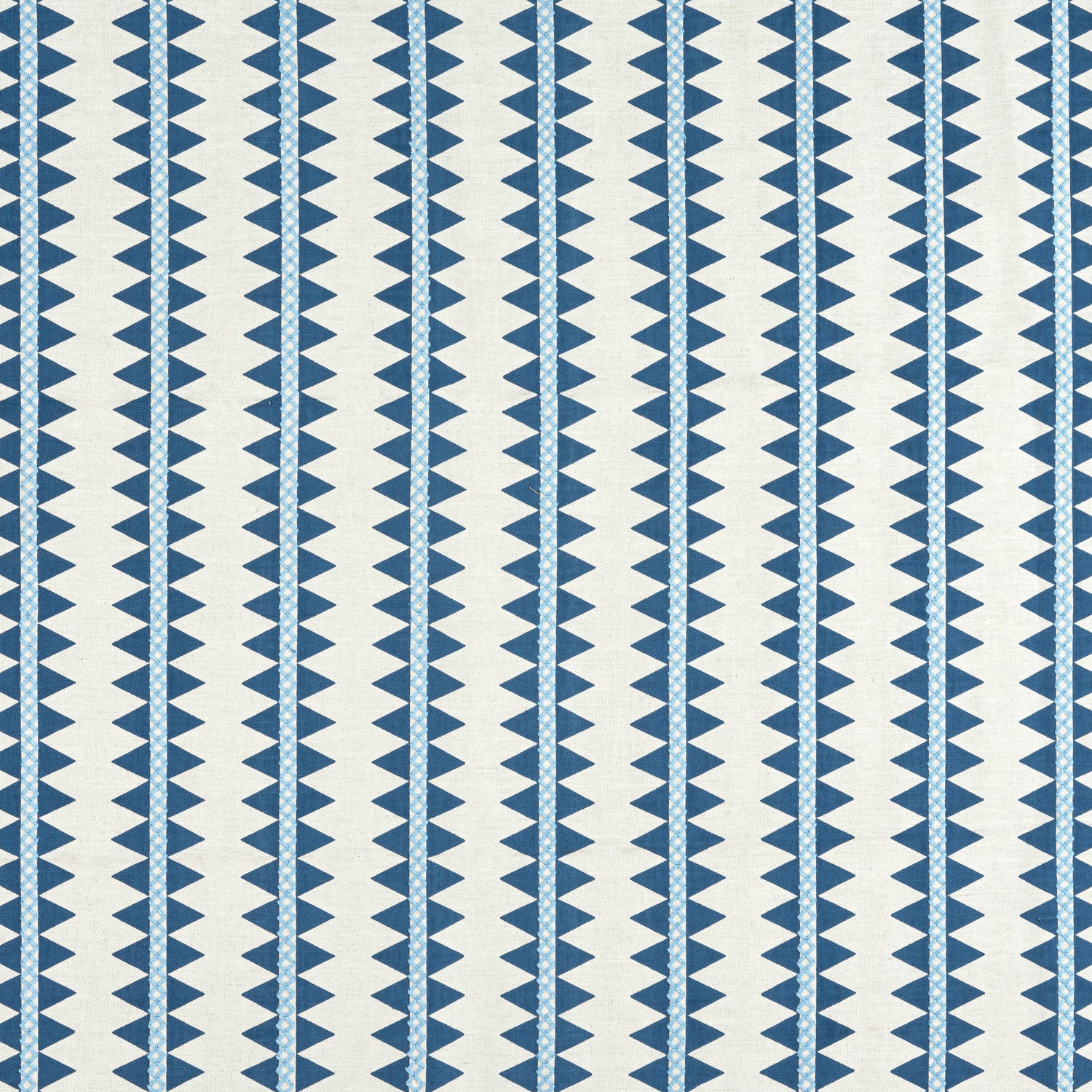 Reno Stripe Embroidery fabric in navy color - pattern number W713244 - by Thibaut in the Mesa Fabrics collection