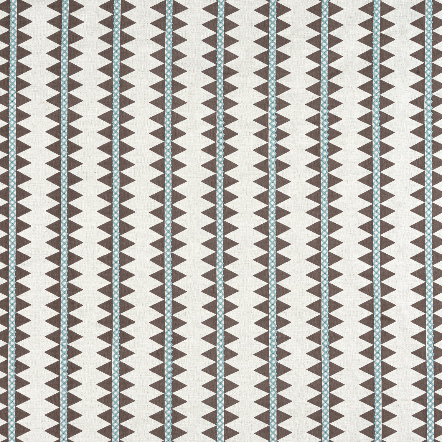 Reno Stripe Embroidery fabric in brown color - pattern number W713246 - by Thibaut in the Mesa Fabrics collection