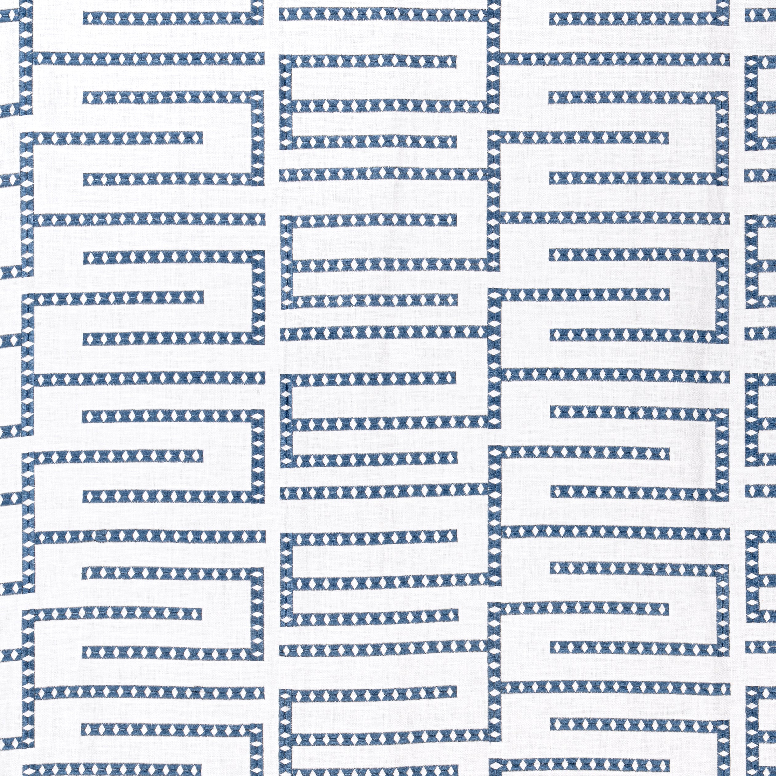 Architect Embroidery fabric in blue - pattern number W713627 - by Thibaut in the Grand Palace collection