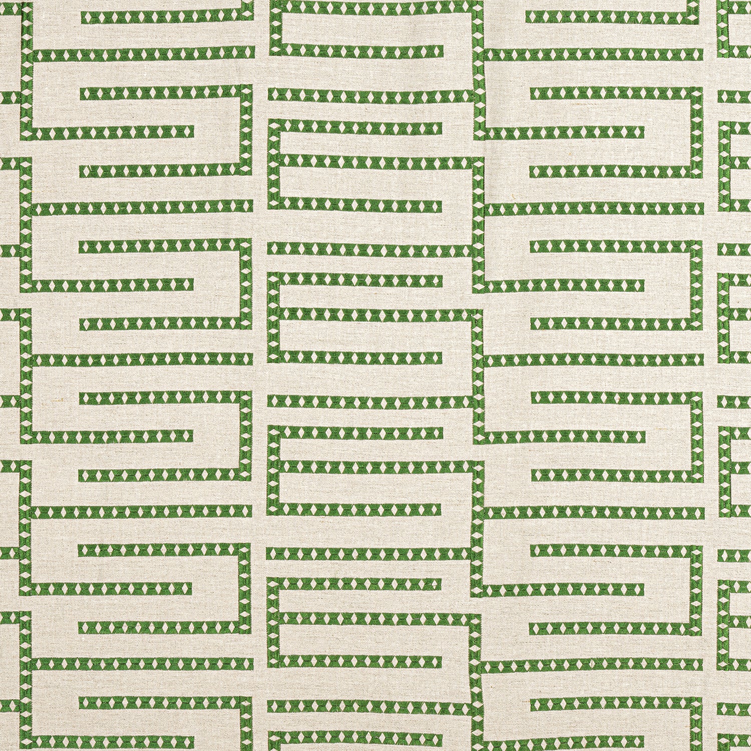 Architect Embroidery fabric in emerald - pattern number W713628 - by Thibaut in the Grand Palace collection