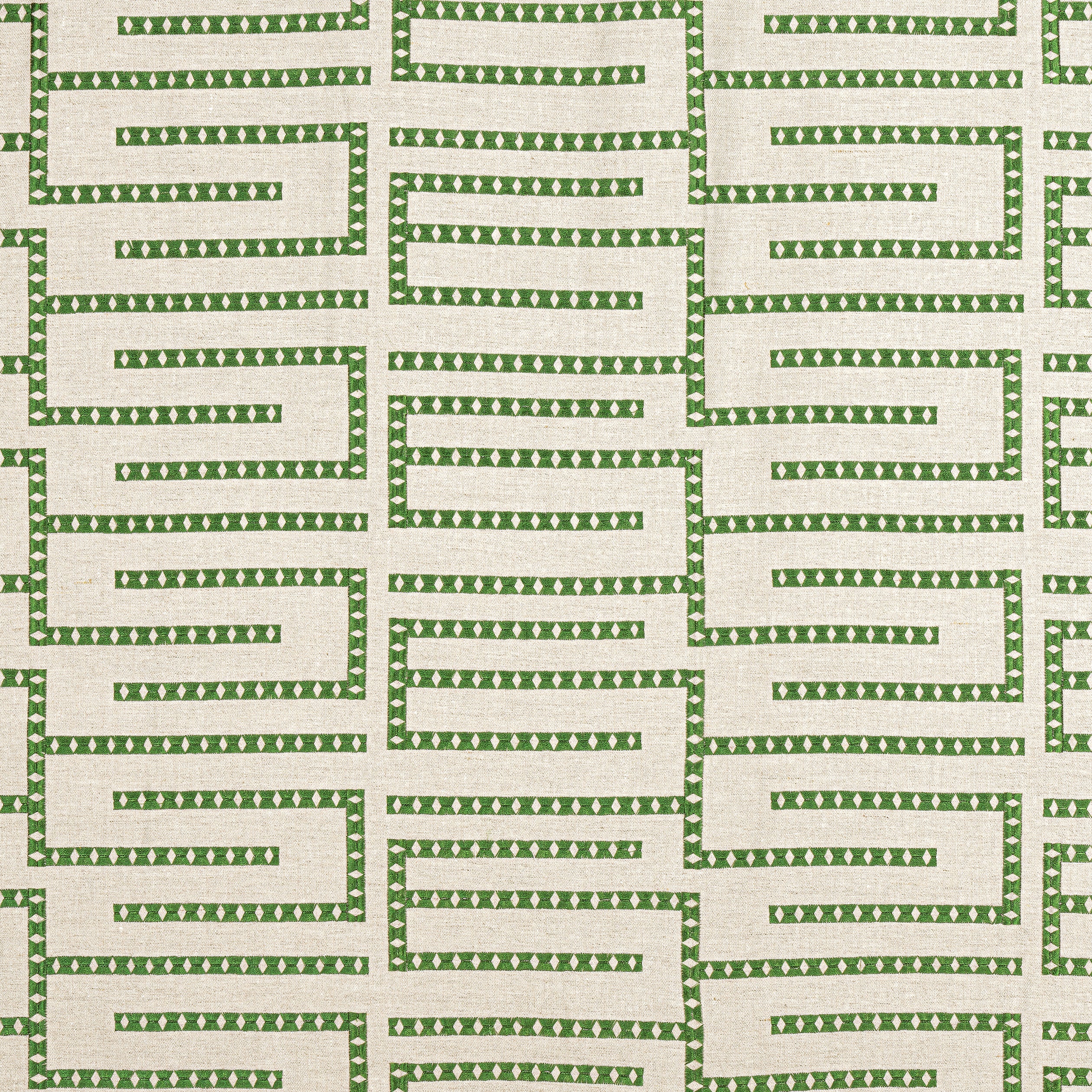 Architect Embroidery fabric in emerald - pattern number W713628 - by Thibaut in the Grand Palace collection