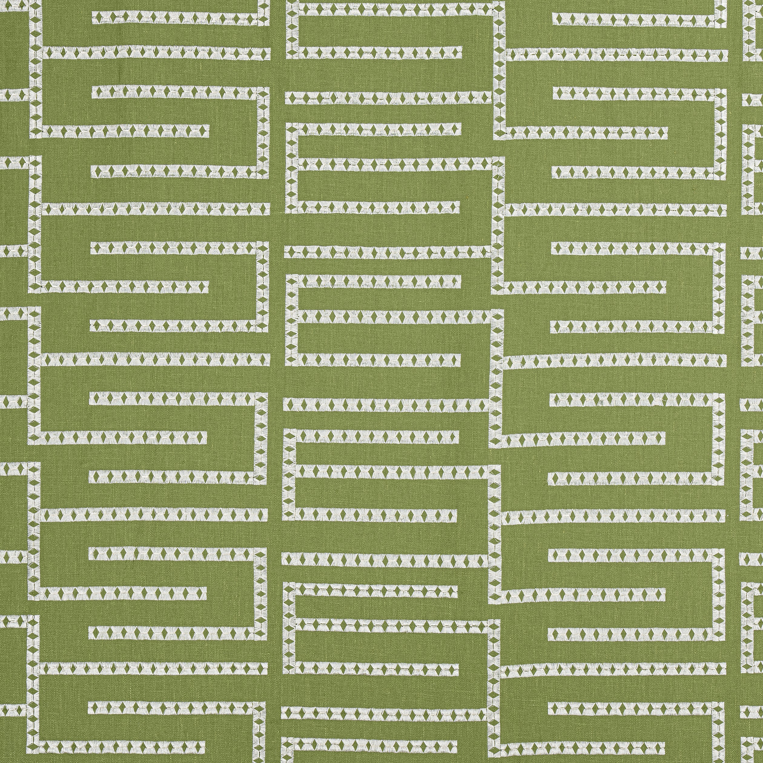 Architect Embroidery fabric in sage - pattern number W713630 - by Thibaut in the Grand Palace collection