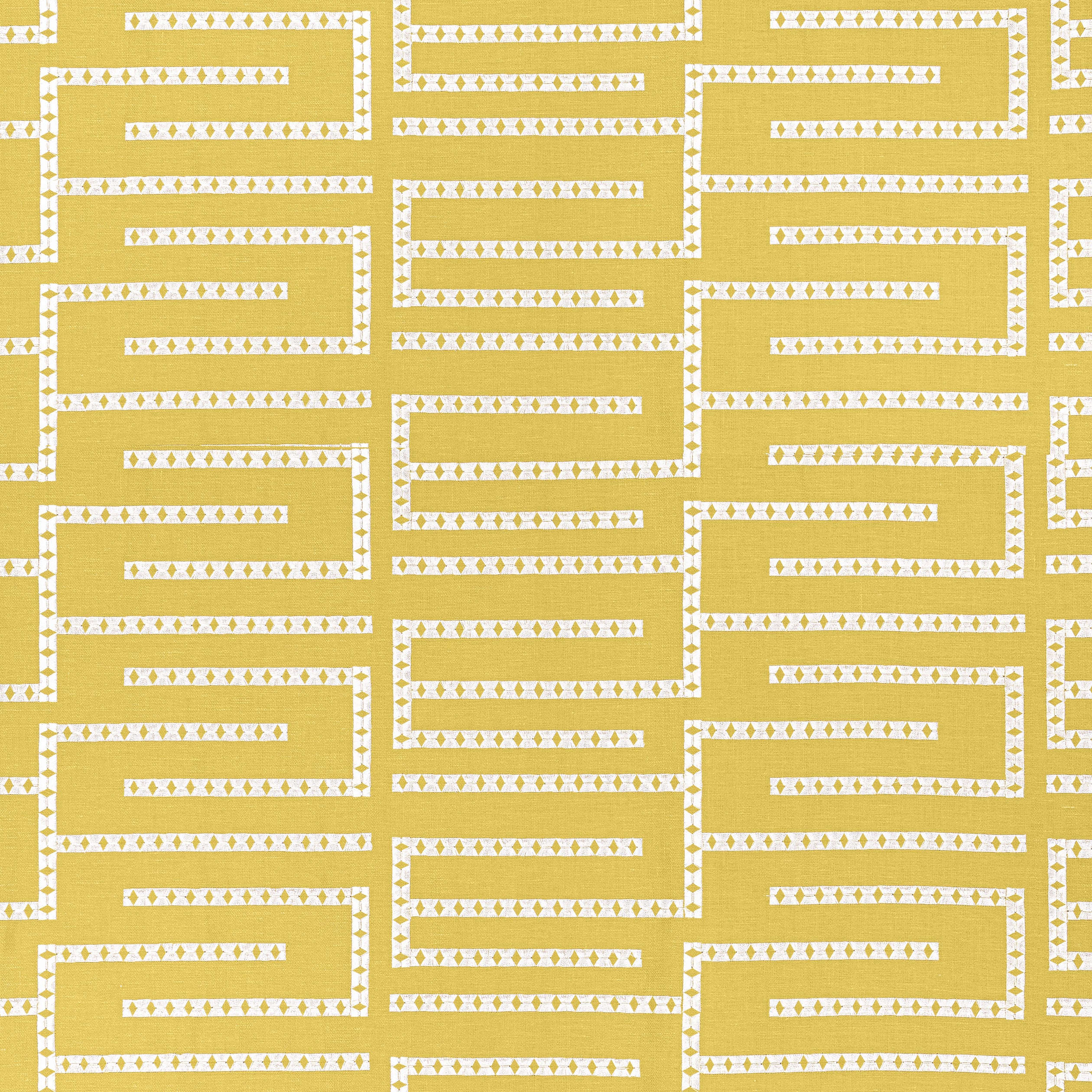 Architect Embroidery fabric in harvest gold - pattern number W713632 - by Thibaut in the Grand Palace collection