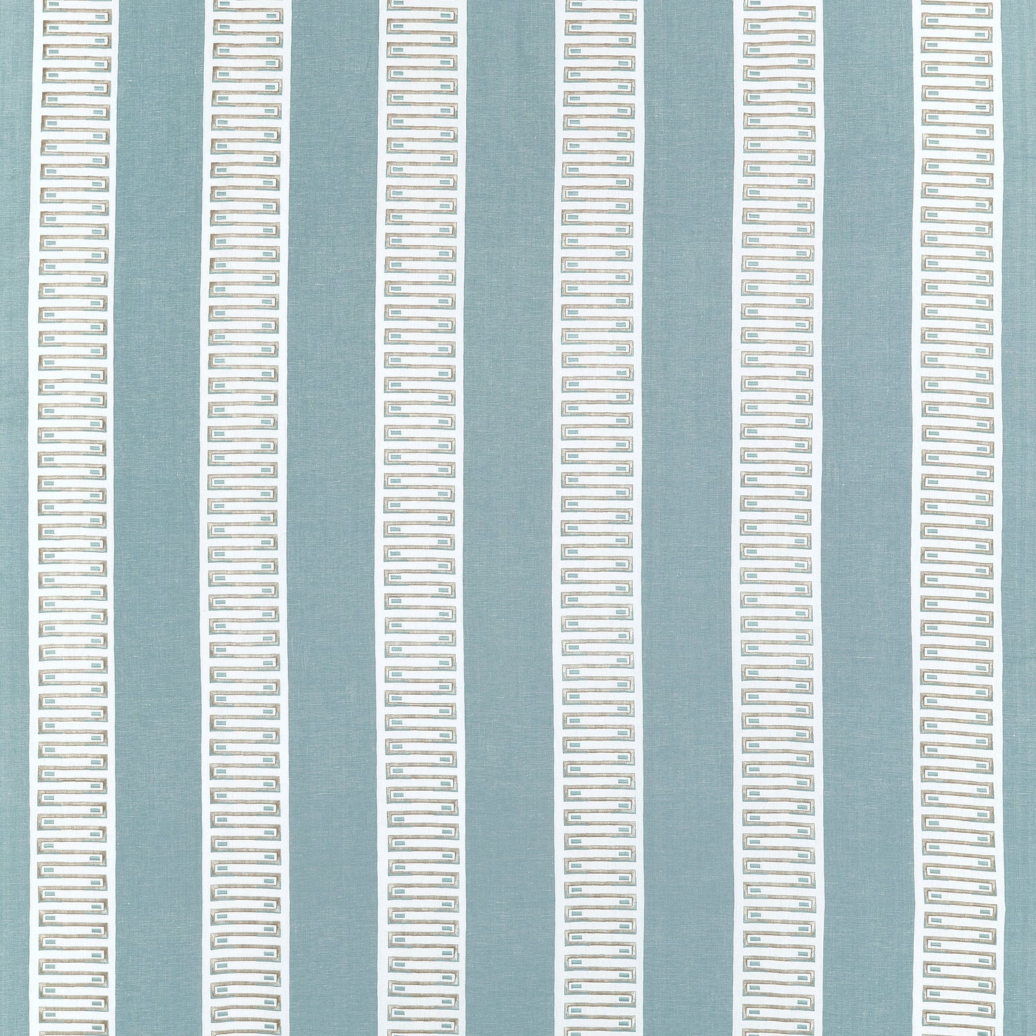 Raritan Line Embroidery fabric in Spa Blue color - pattern number W714630 - by Thibaut in the Fairhaven collection