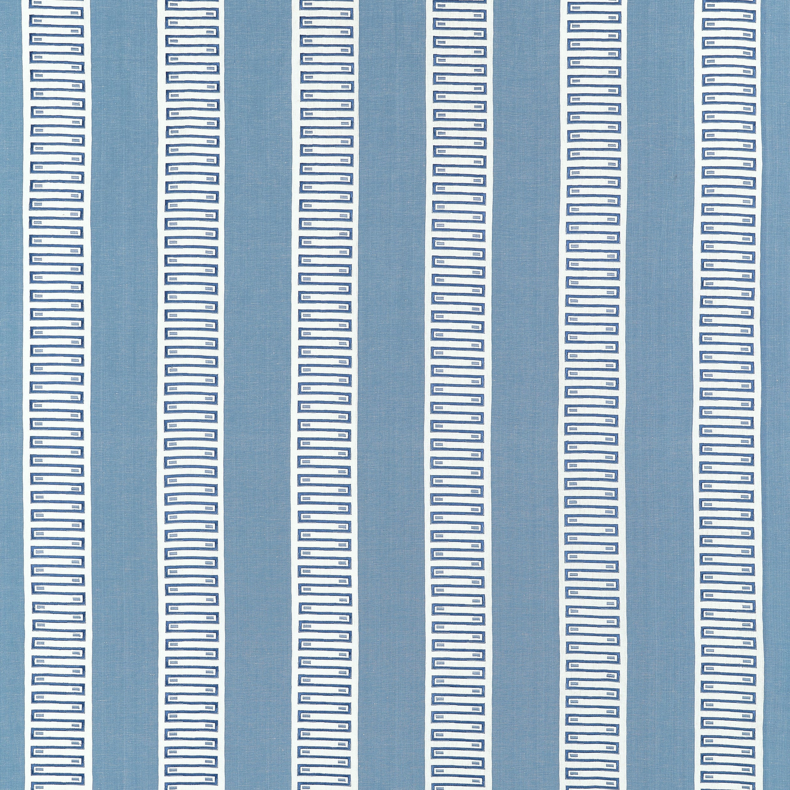 Raritan Line Embroidery fabric in Blue color - pattern number W714631 - by Thibaut in the Fairhaven collection