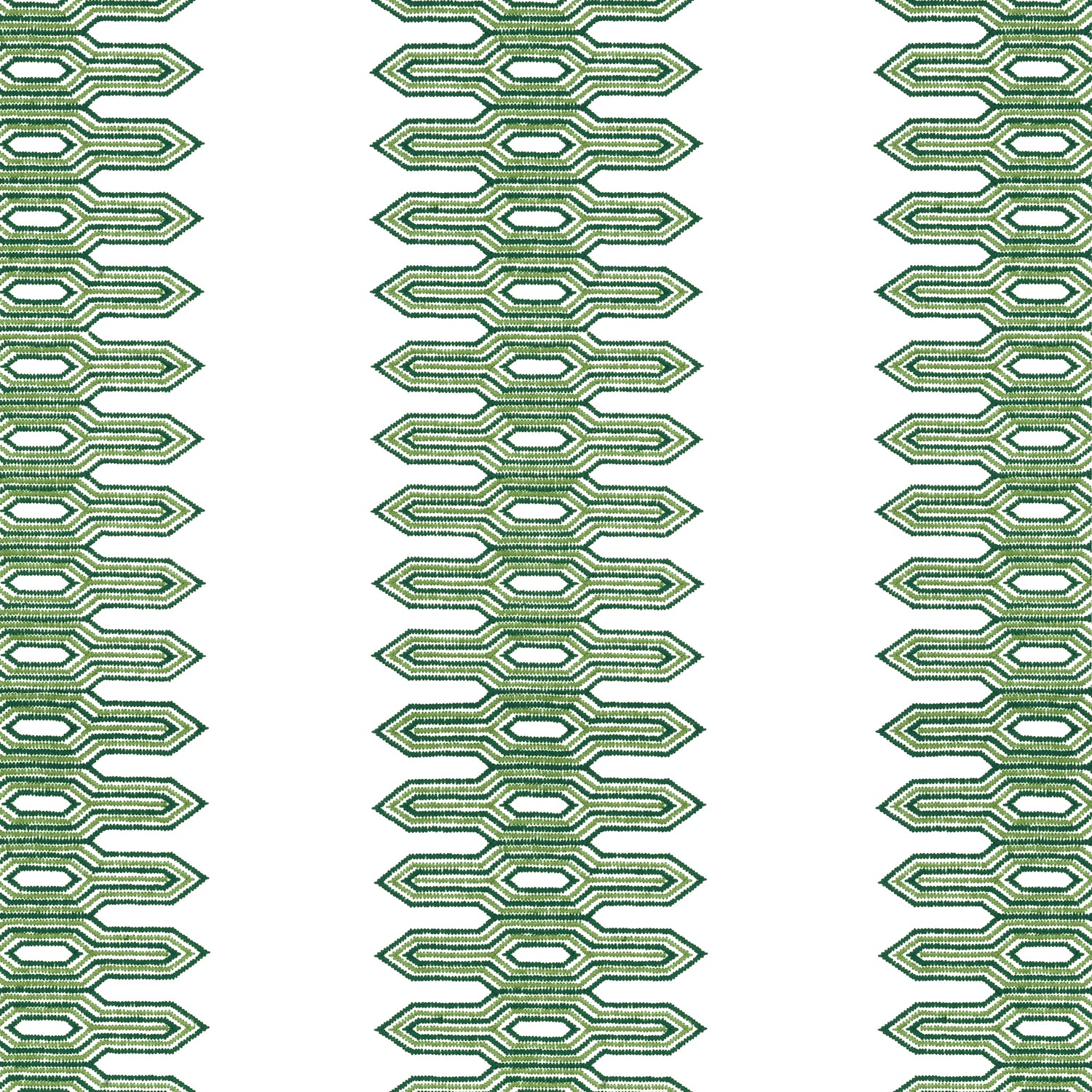 Nola Stripe Embroidery fabric in green color - pattern number W720808 - by Thibaut in the Eden collection