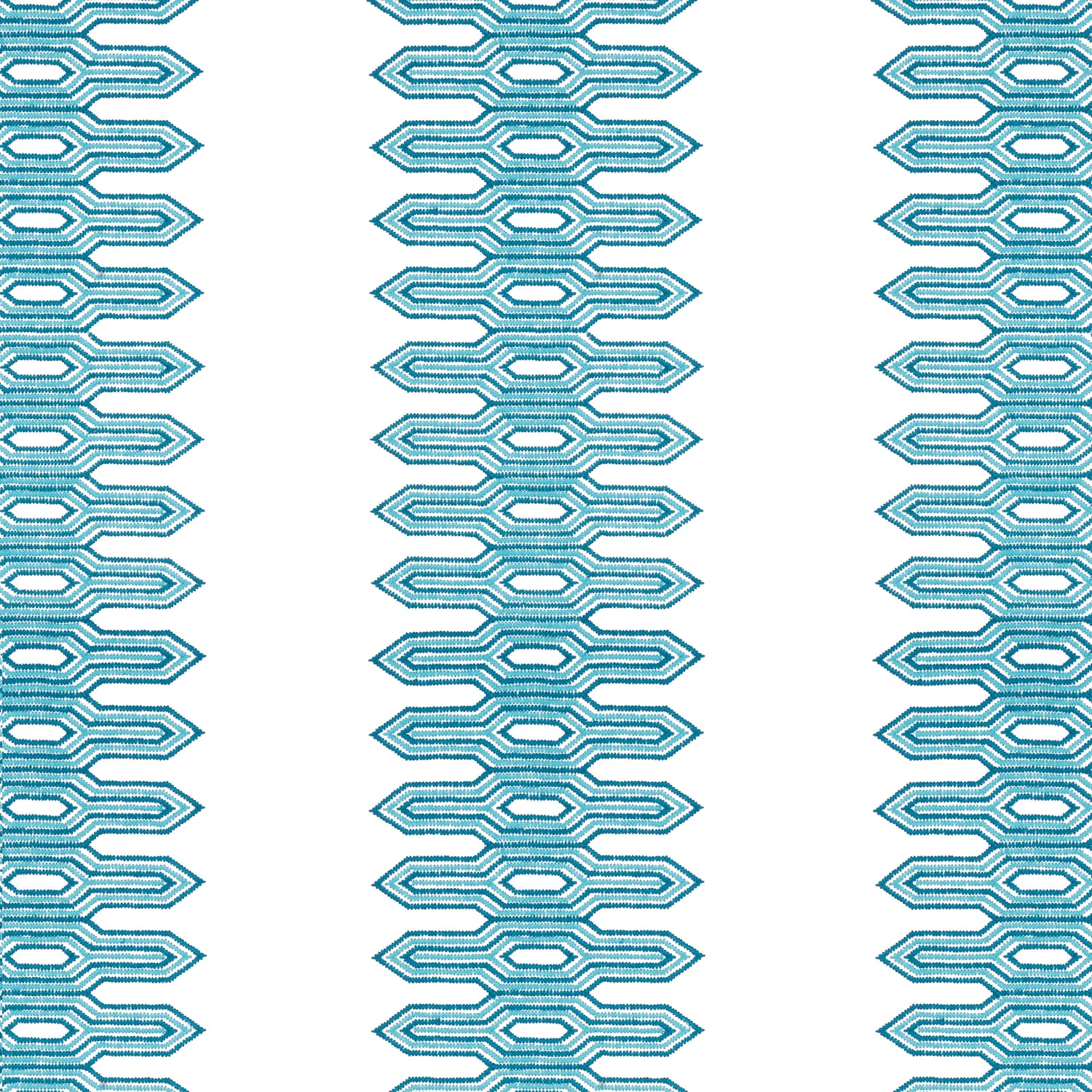 Nola Stripe Embroidery fabric in aqua color - pattern number W720811 - by Thibaut in the Eden collection