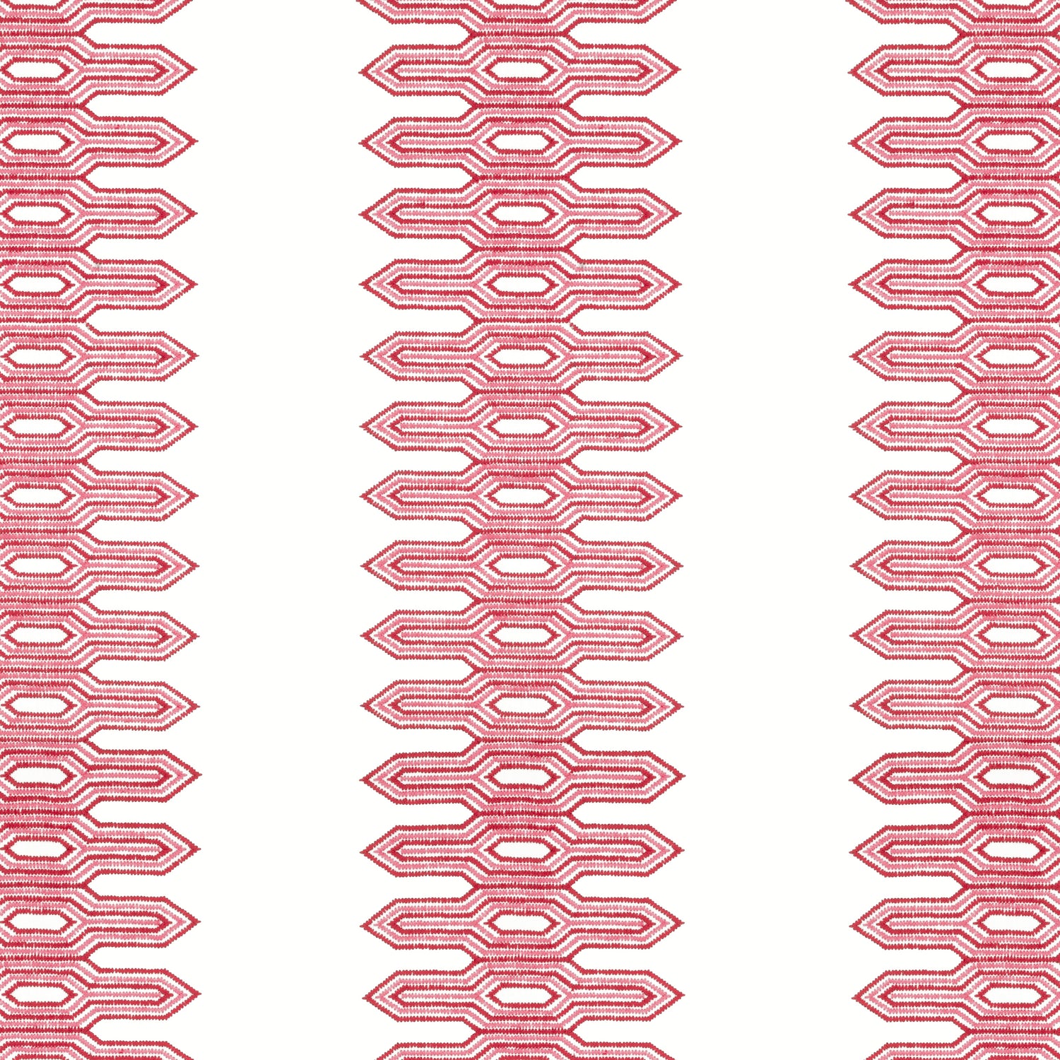 Nola Stripe Embroidery fabric in pink color - pattern number W720812 - by Thibaut in the Eden collection