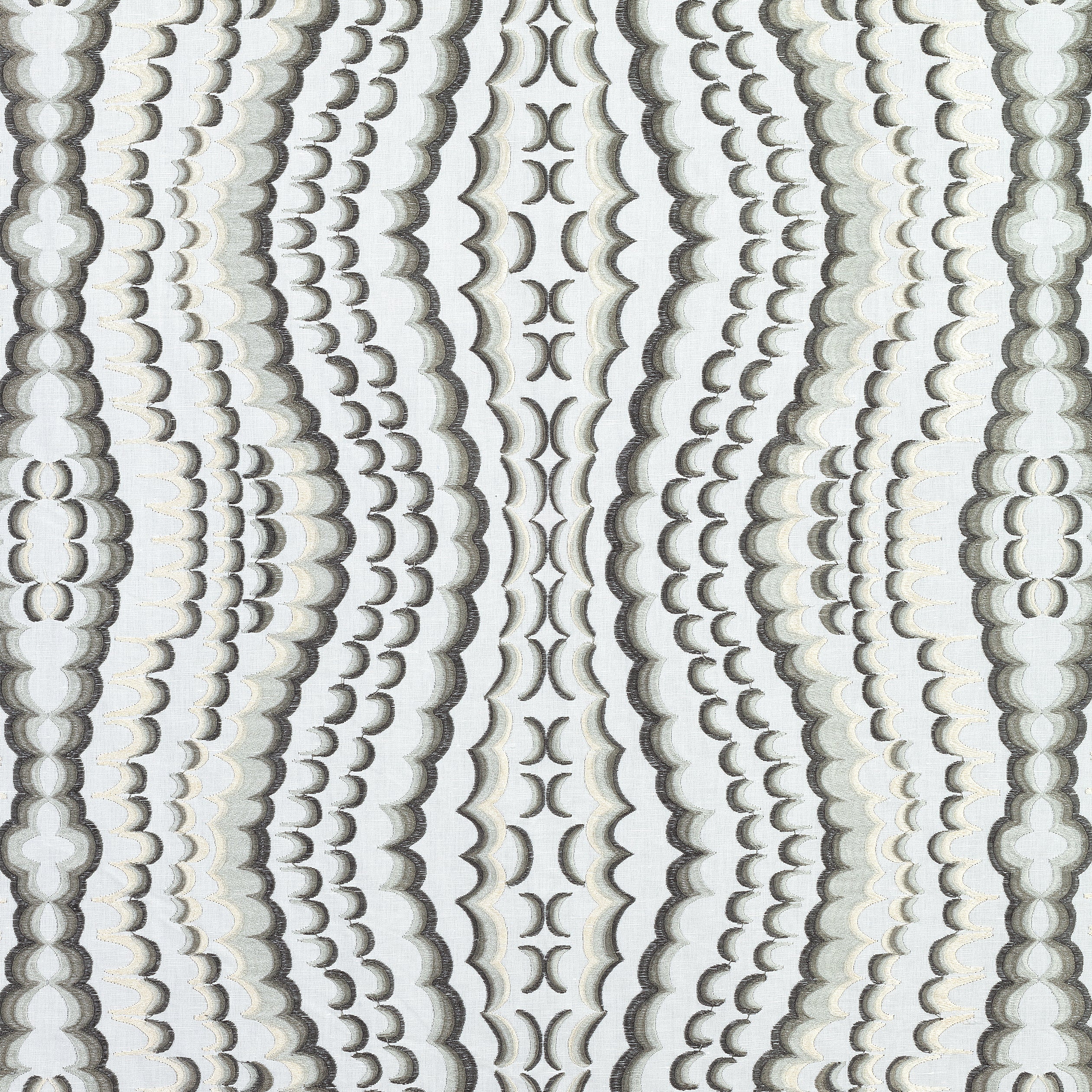 Ebru Embroidery fabric in grey color - pattern number W72981 - by Thibaut in the Paramount collection