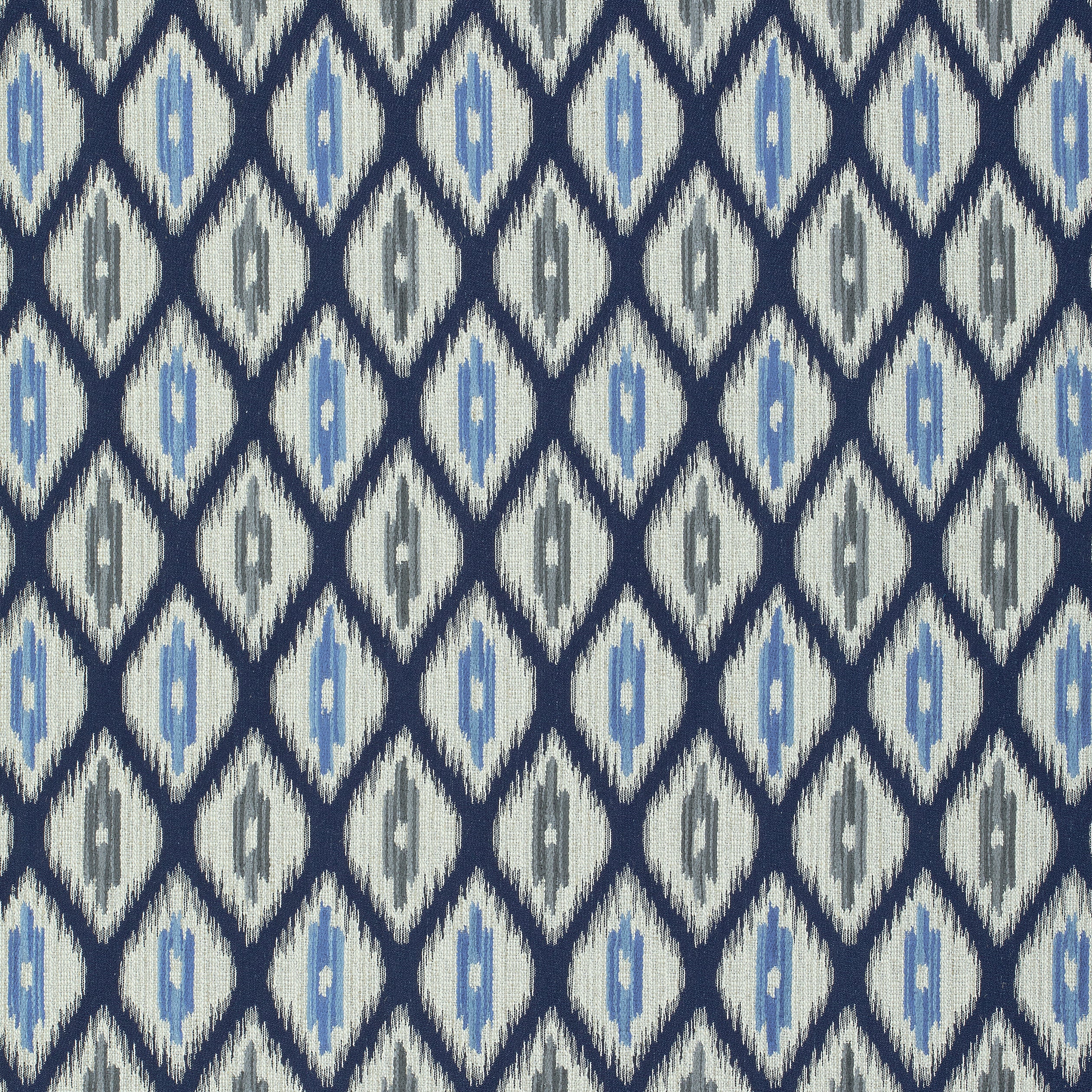 Rajah fabric in navy color - pattern number W73362 - by Thibaut in the Nomad collection