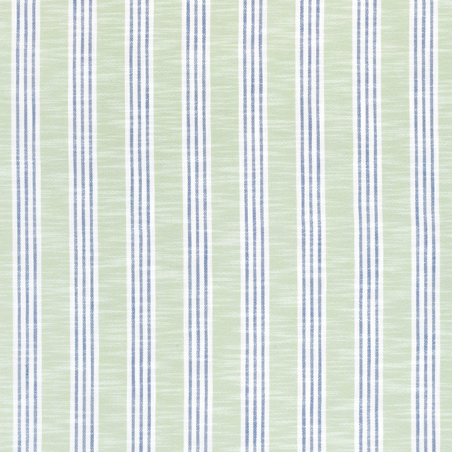 Southport Stripe fabric in green apple and royal color - pattern number W73486 - by Thibaut in the Landmark collection