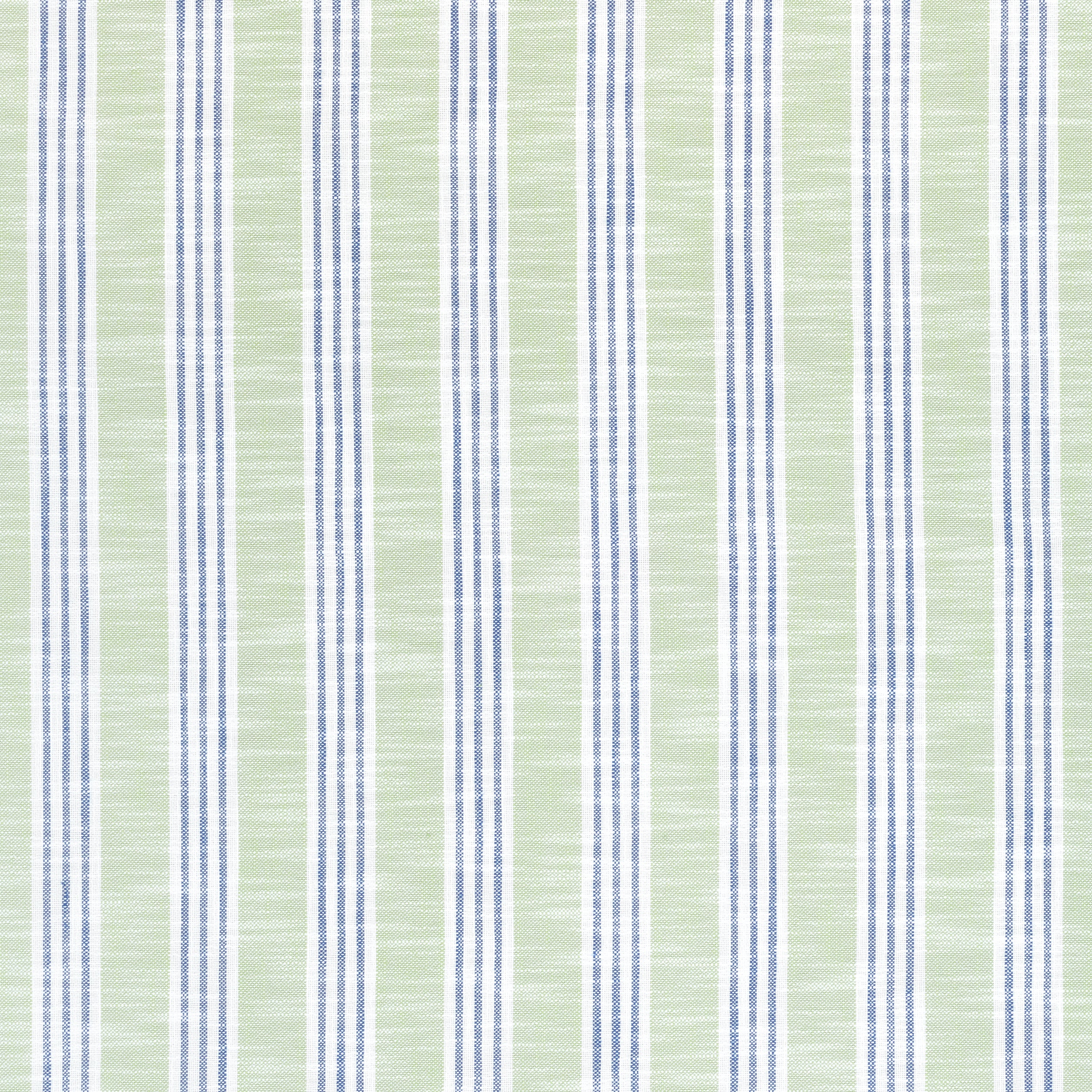 Southport Stripe fabric in green apple and royal color - pattern number W73486 - by Thibaut in the Landmark collection