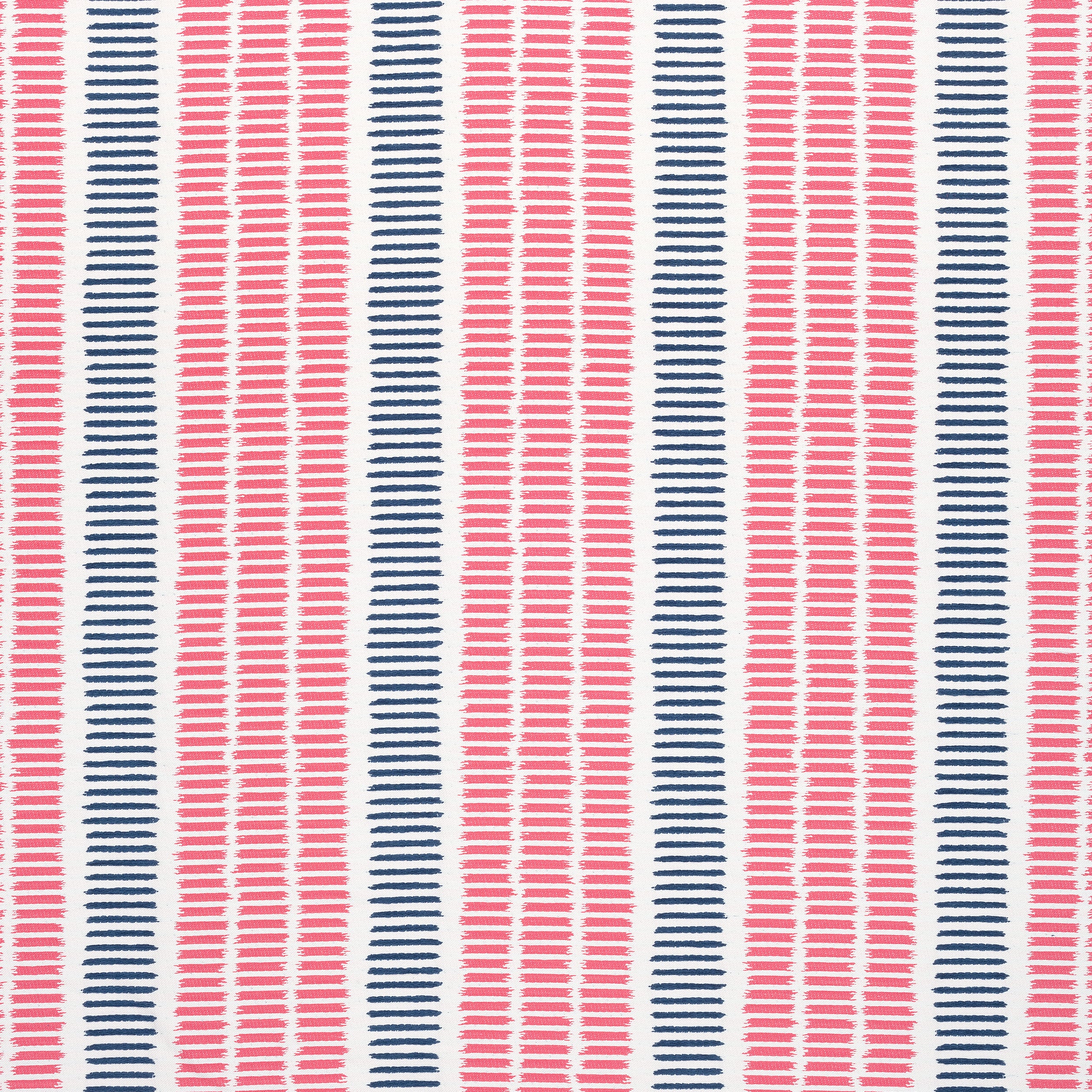 Topsail Stripe fabric in peony and marine color - pattern number W73513 - by Thibaut in the Landmark collection