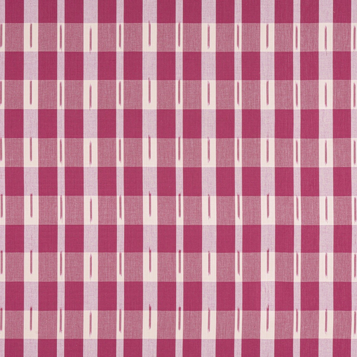 Ellastone Check fabric in raspberry color - pattern number W736440 - by Thibaut in the Indienne collection