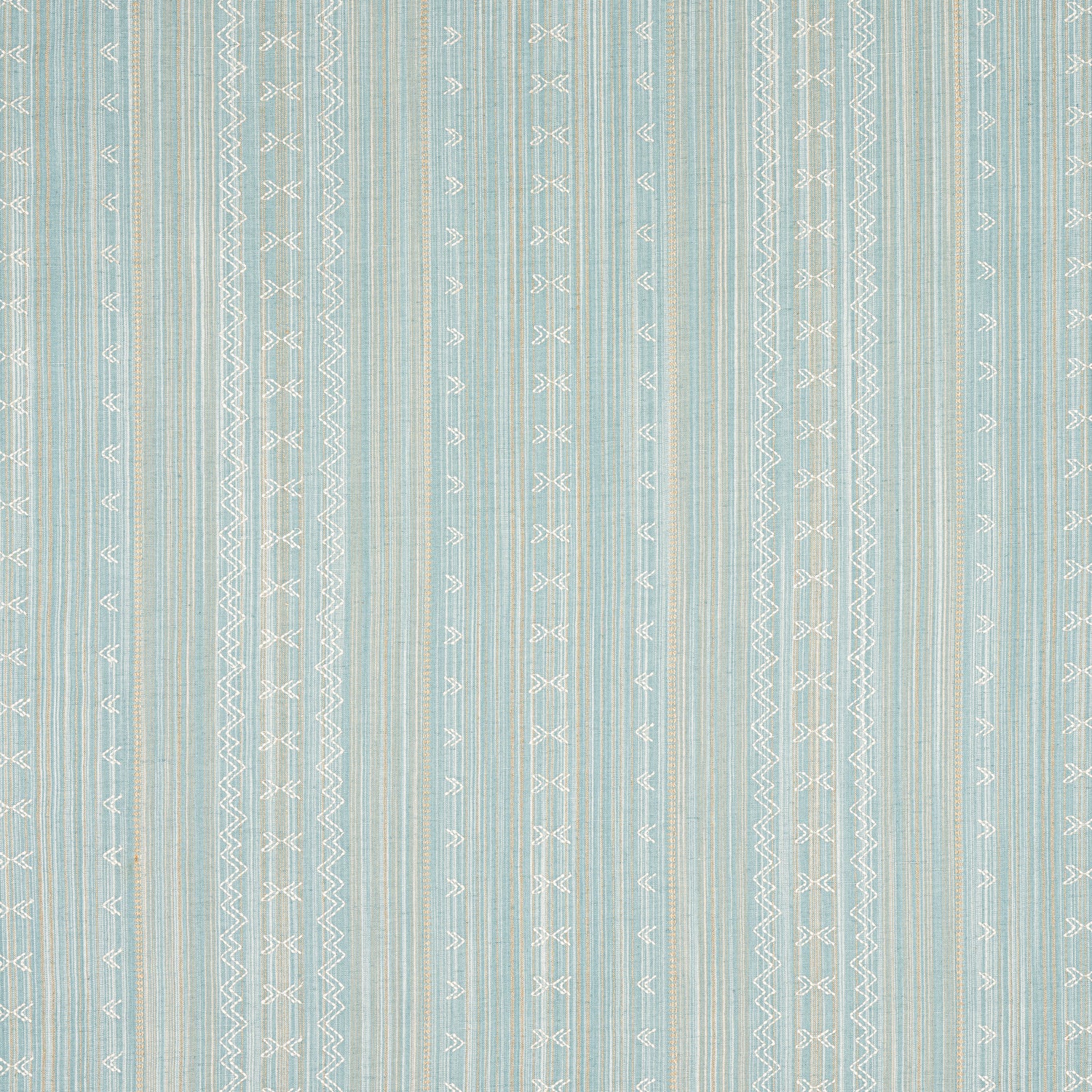 Charter Stripe Embroidery fabric in seaglass color - pattern number W736455 - by Thibaut in the Indienne collection
