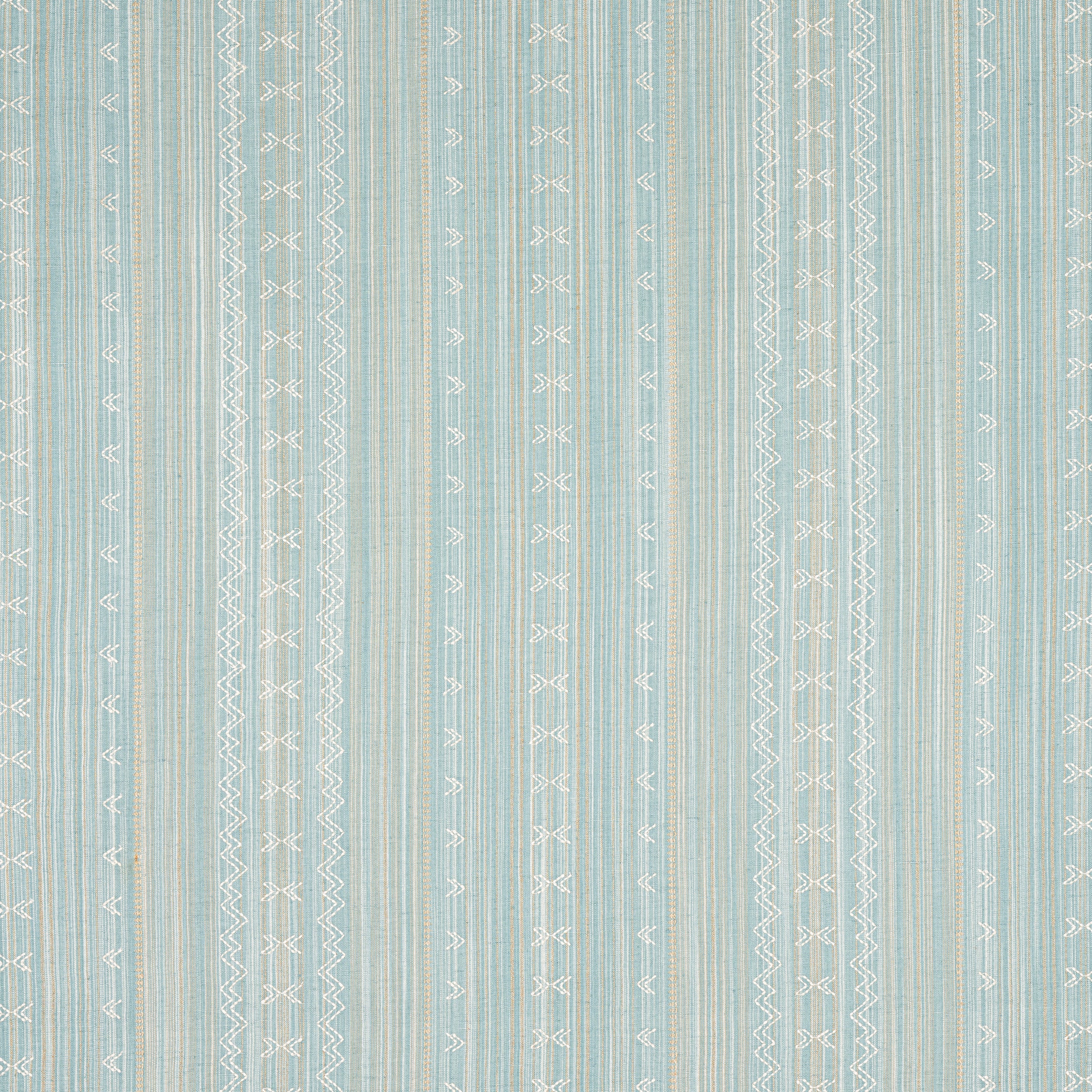 Charter Stripe Embroidery fabric in seaglass color - pattern number W736455 - by Thibaut in the Indienne collection