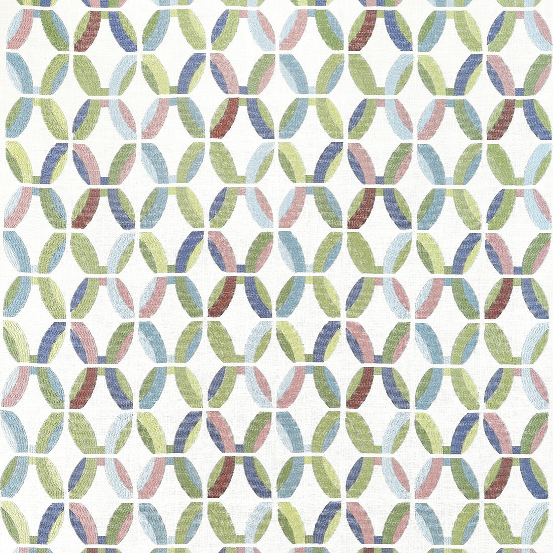 Passageway Embroidery fabric in lavender and green color - pattern number W745001 - by Thibaut in the Wanderlust collection