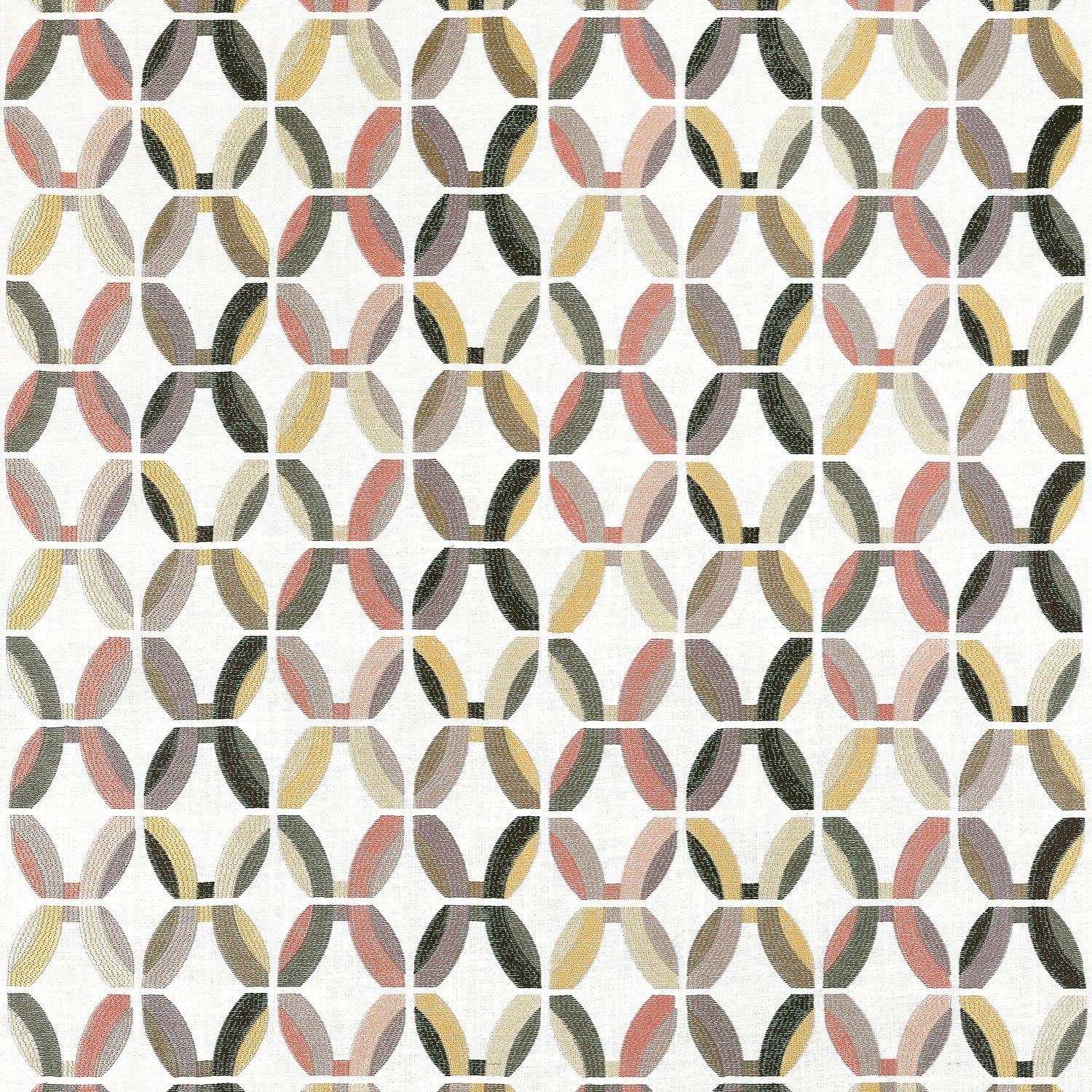 Passageway Embroidery fabric in apricot and ginger color - pattern number W745002 - by Thibaut in the Wanderlust collection