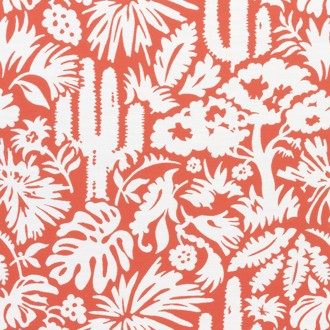 Botanica fabric in coral color - pattern number W74619 - by Thibaut in the Festival collection