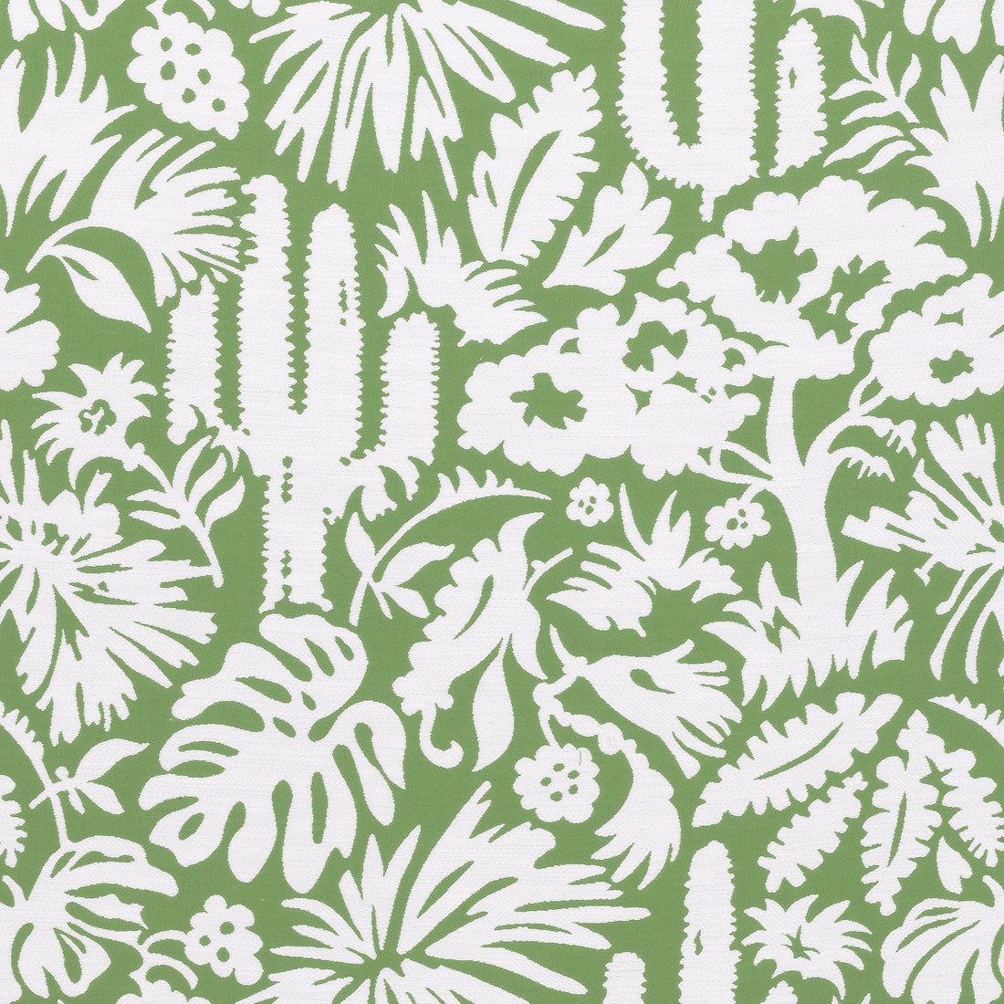 Botanica fabric in kelly green color - pattern number W74620 - by Thibaut in the Festival collection