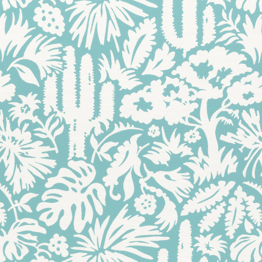 Botanica fabric in aqua color - pattern number W74621 - by Thibaut in the Festival collection