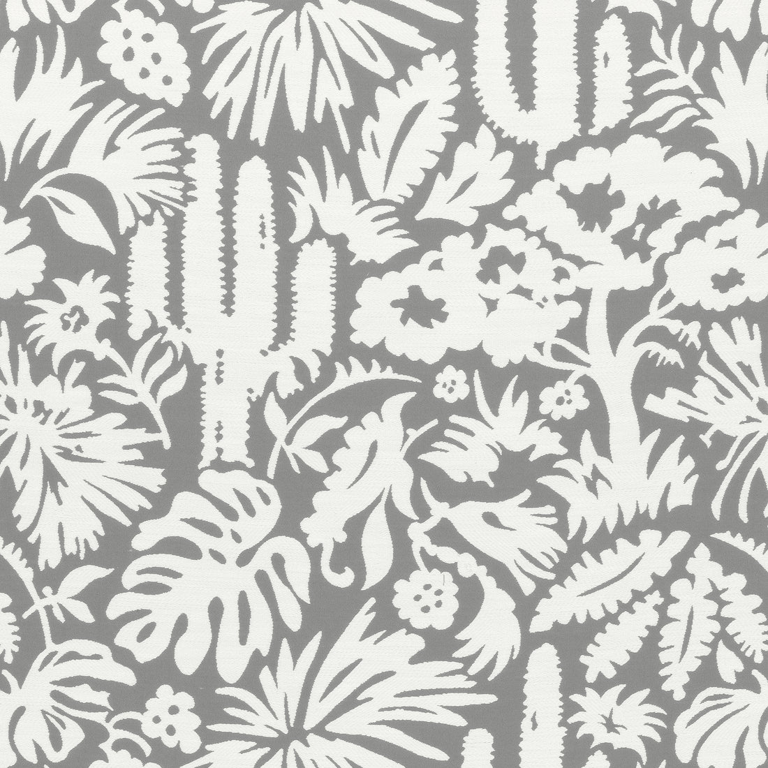 Botanica fabric in nickel color - pattern number W74624 - by Thibaut in the Festival collection