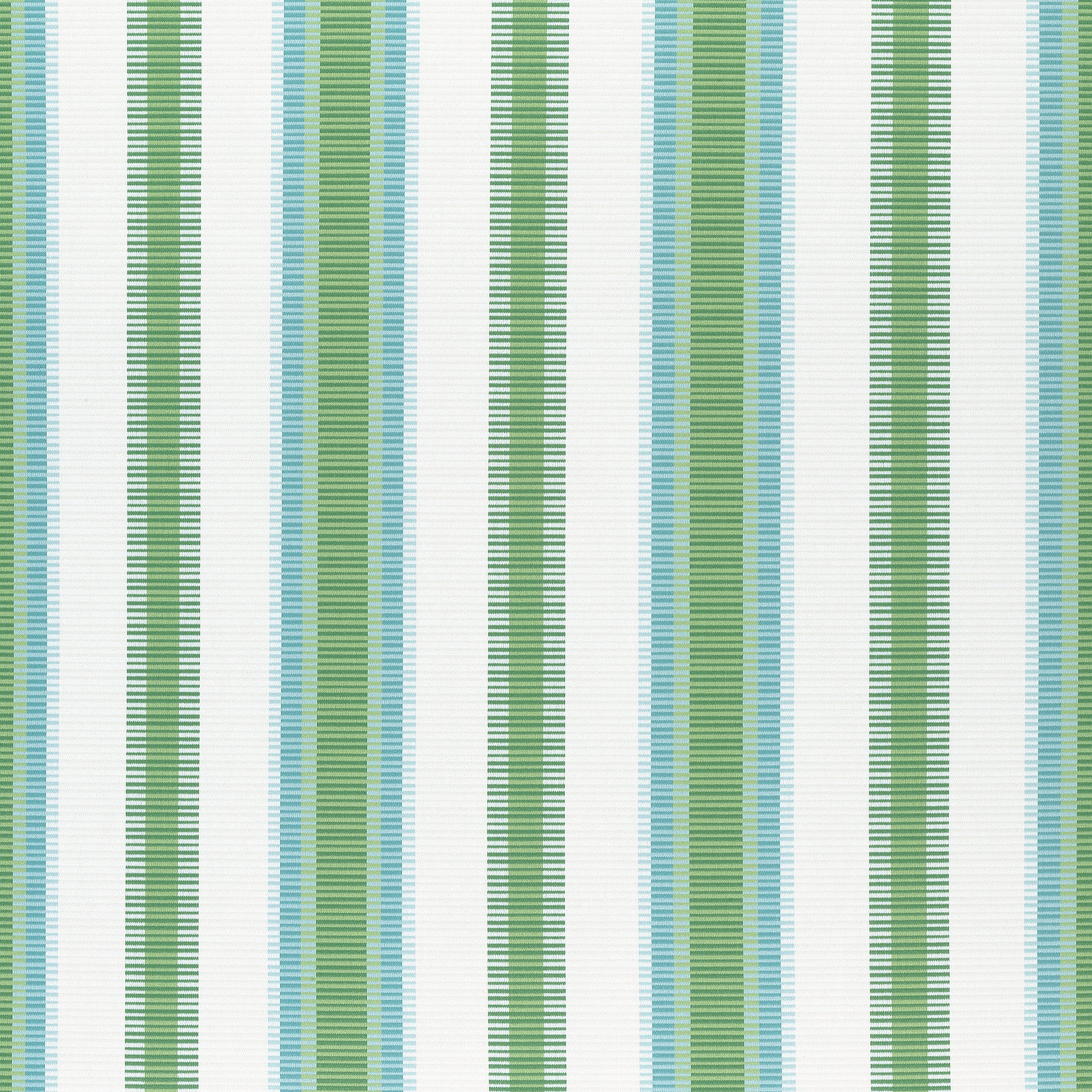 Samba Stripe fabric in kelly green and pool color - pattern number W74672 - by Thibaut in the Festival collection