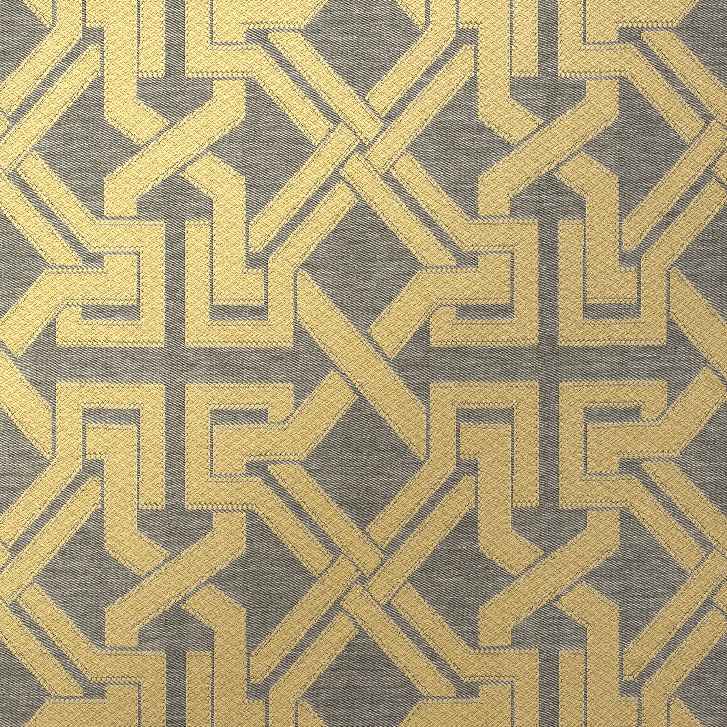 Benedetto fabric in grey and gold color - pattern number W772578 - by Thibaut in the Chestnut Hill collection