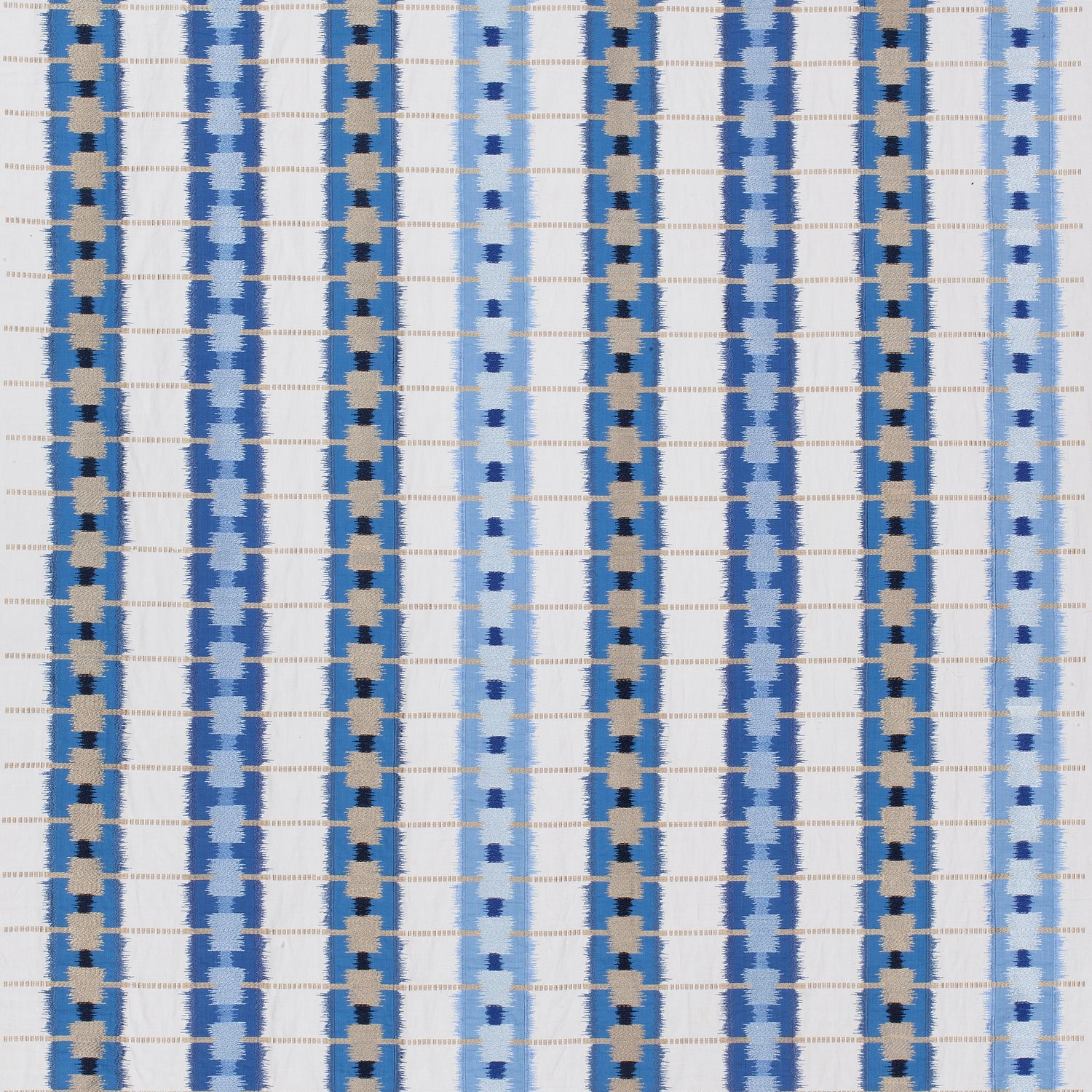 Sri Lanka Embroidery fabric in blue color - pattern number W788711 - by Thibaut in the Trade Routes collection