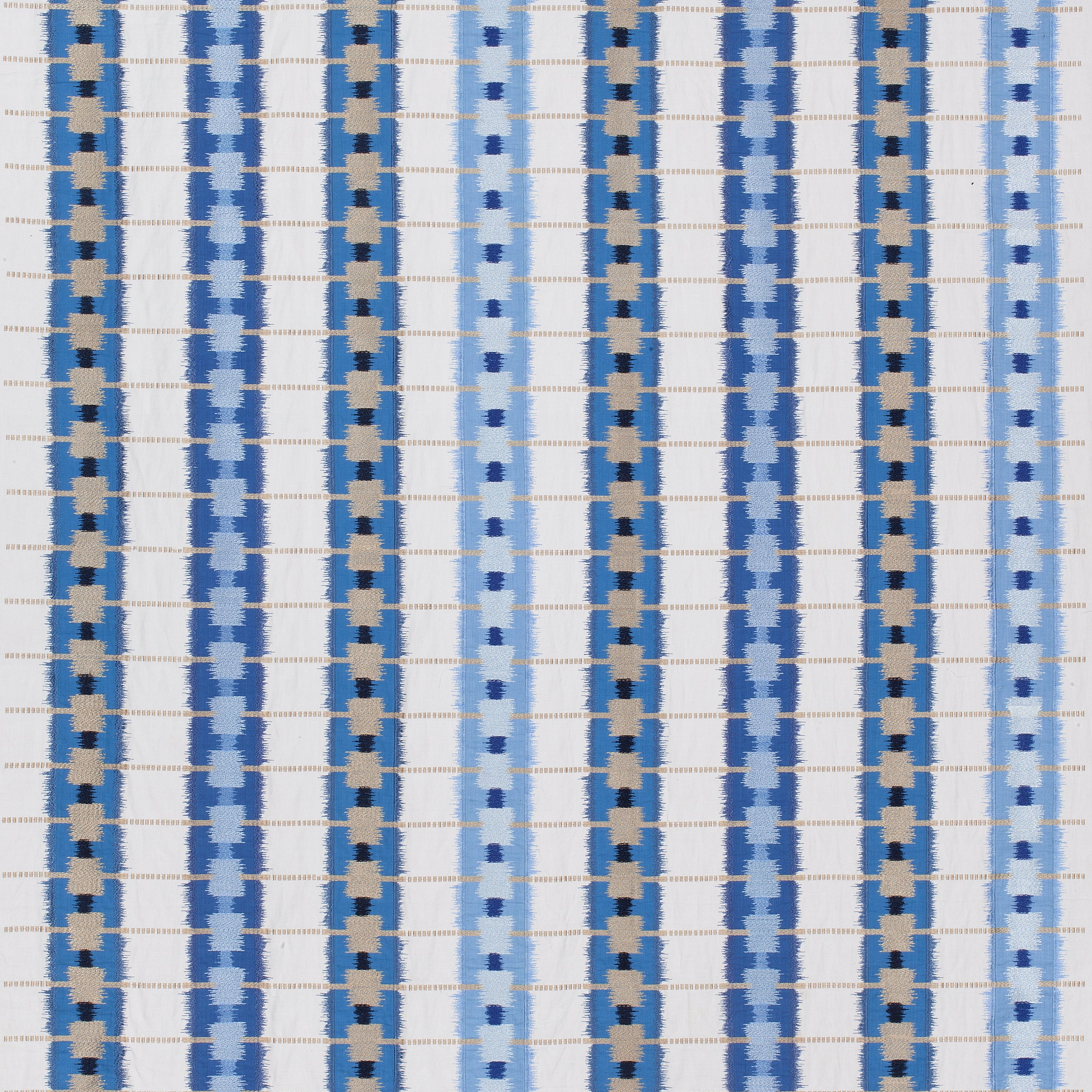 Sri Lanka Embroidery fabric in blue color - pattern number W788711 - by Thibaut in the Trade Routes collection