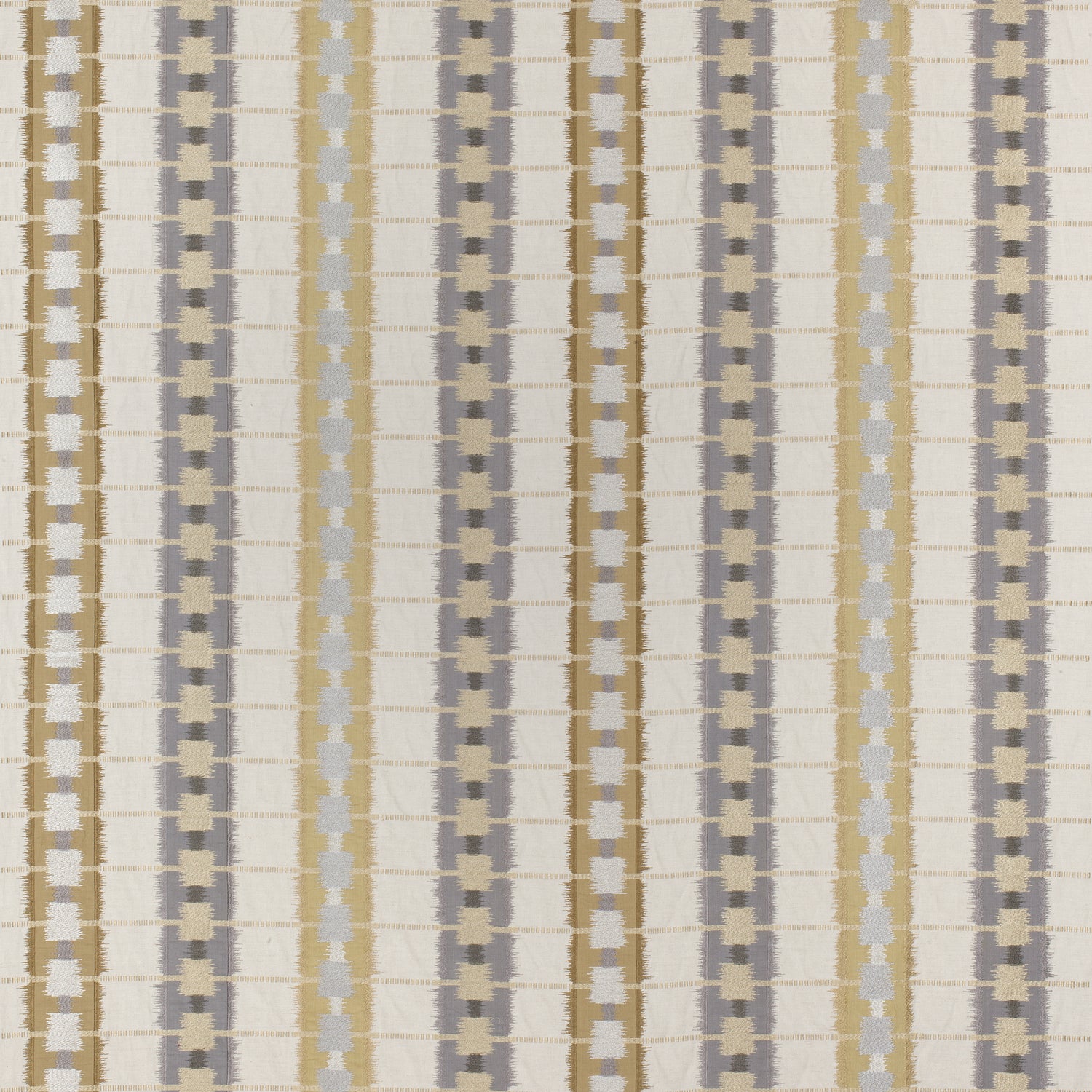 Sri Lanka Embroidery fabric in grey color - pattern number W788712 - by Thibaut in the Trade Routes collection