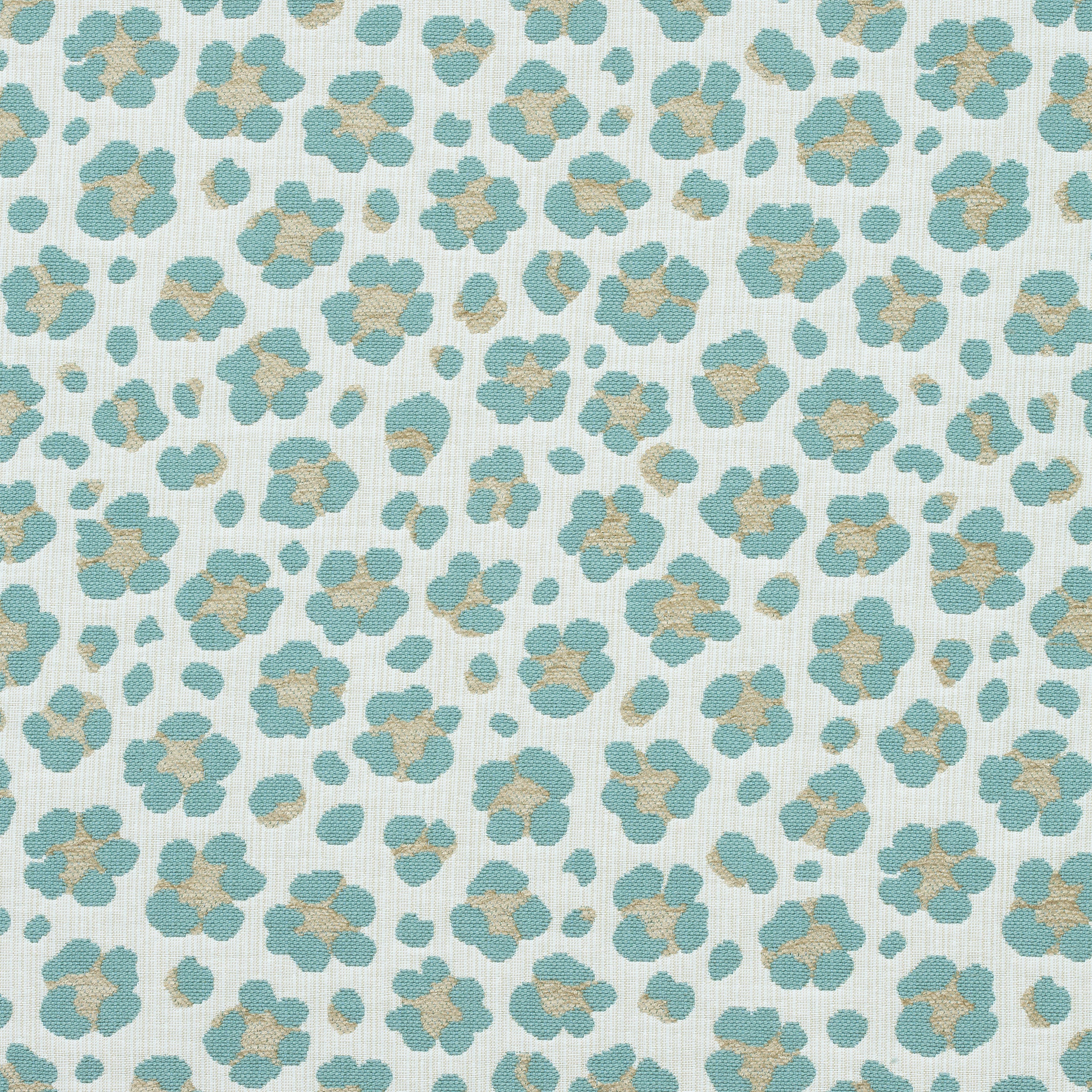 Trixie fabric in linen on aqua color - pattern number W80417 - by Thibaut in the Woven Resource Vol 10 Menagerie collection