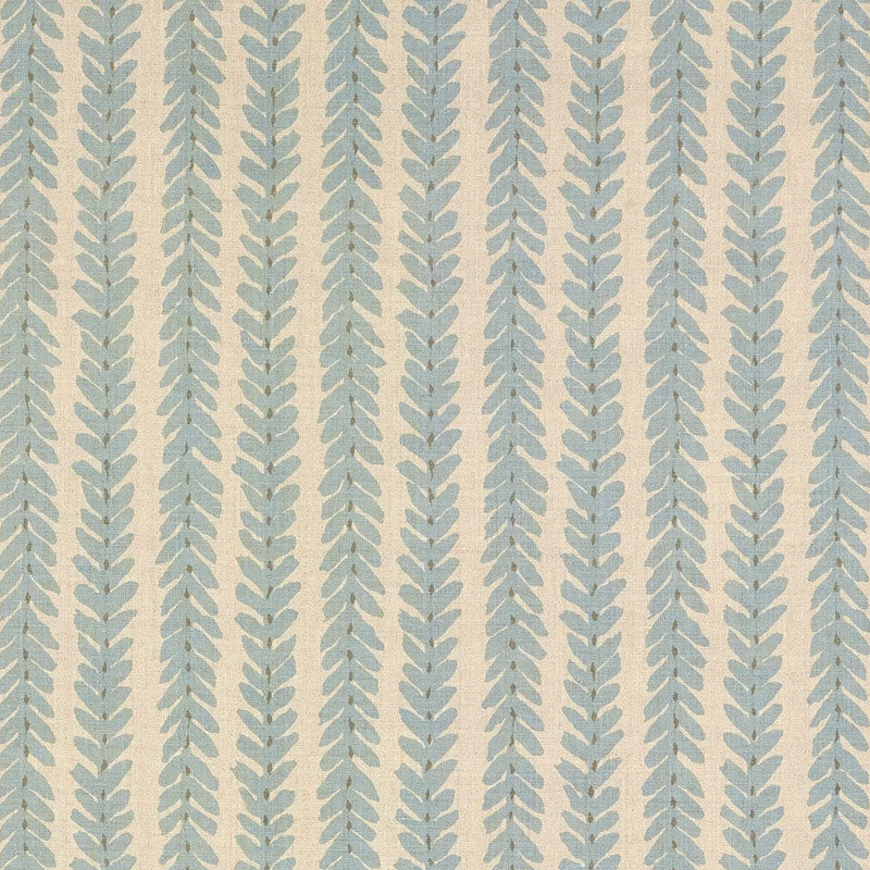 Woodperry fabric in blue color - pattern number WOOD001 - by Schumacher in the Veere Grenney collection