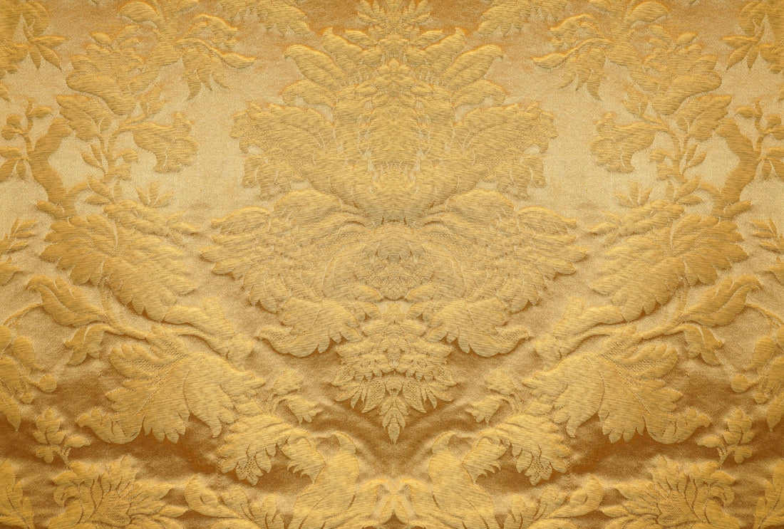 Urbino Damask fabric in gold color - pattern number Y0 00866470 - by Scalamandre in the Old World Weavers collection