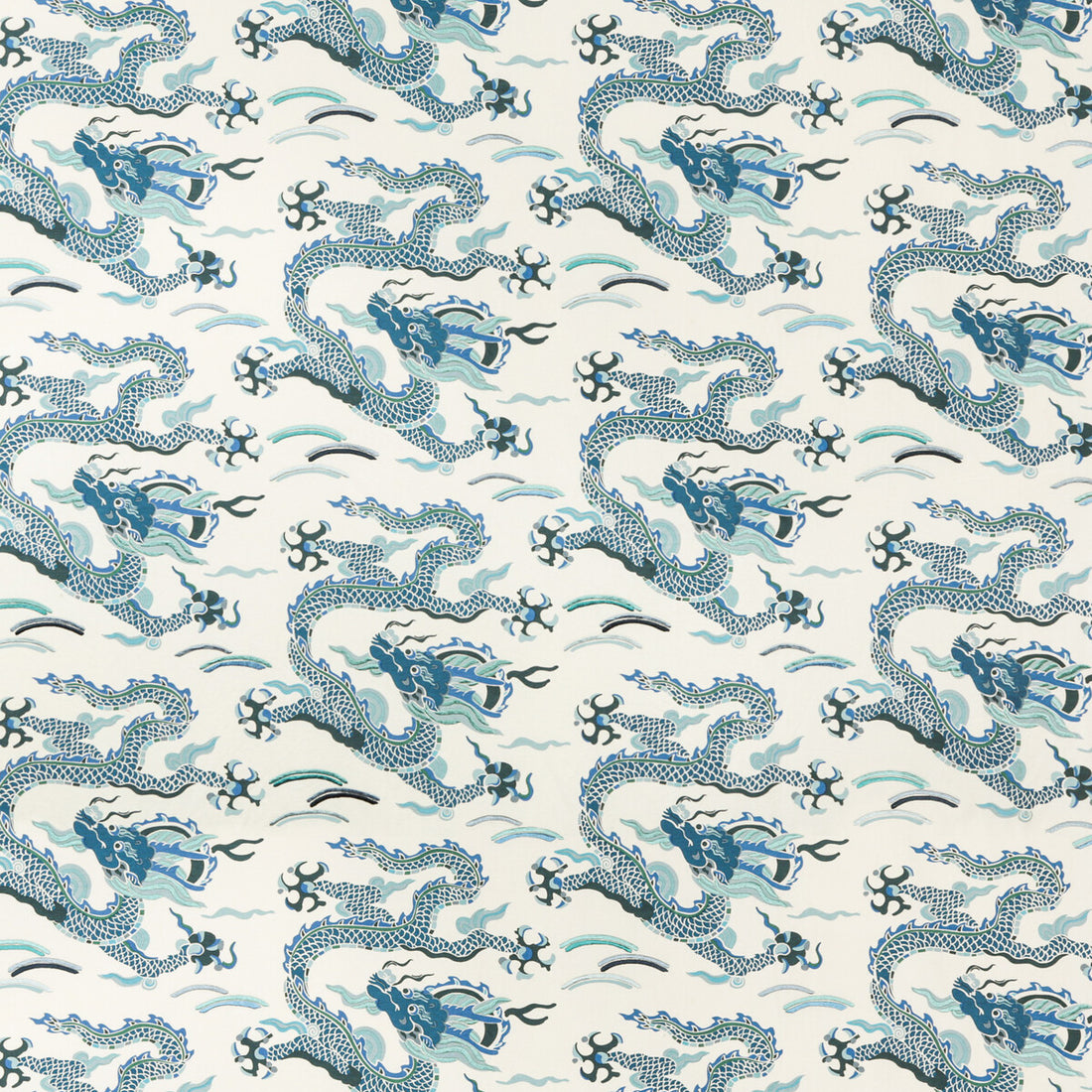 Zen Dragon fabric in indigo color - pattern ZEN DRAGON.5.0 - by Kravet Couture