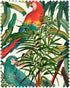 Parrots of Brasil fabric in green red blue white color - pattern number FB00008 - by Mind The Gap in the Tropical Cottage collection