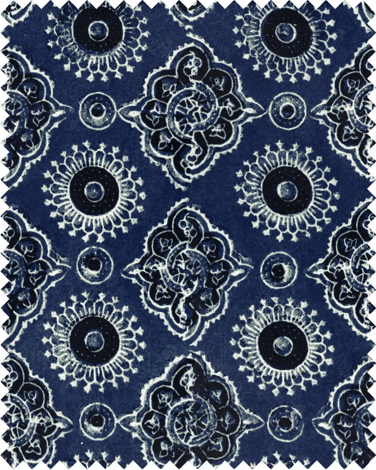 Ajrak fabric in blue color - pattern number FB00020 - by Mind The Gap in the Home of an Eccentric Man collection