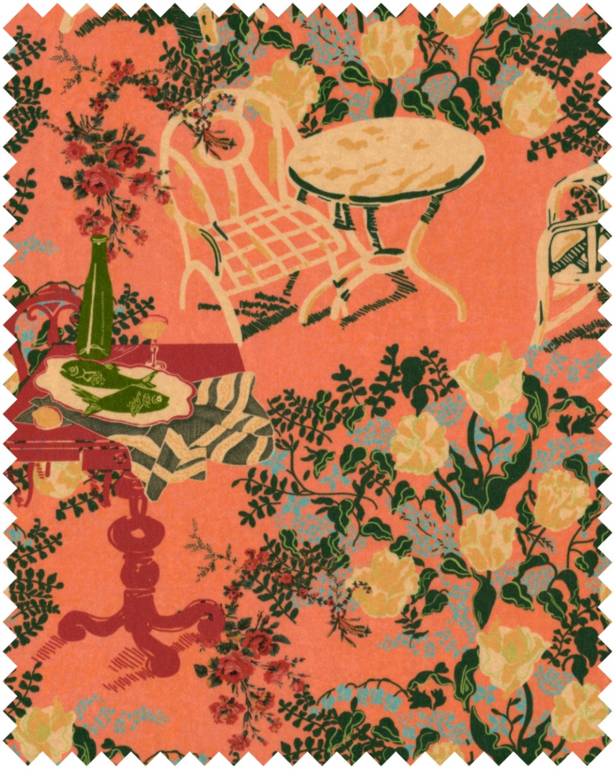 La Brasseria Velvet fabric in salmon color - pattern number FB00129 - by Mind The Gap in the La Dolce Vita collection
