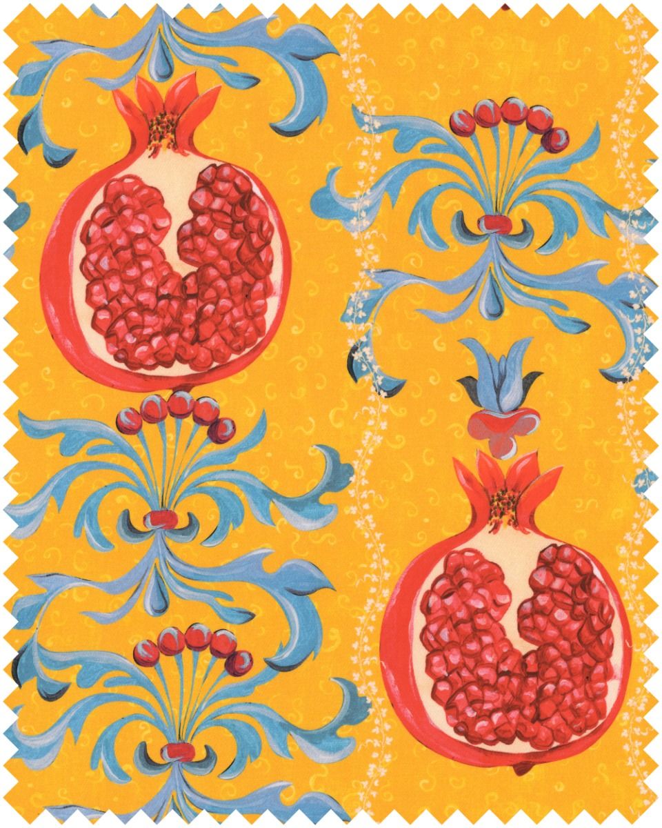 Melagranata Cotton Satin fabric in limone color - pattern number FB00125 - by Mind The Gap in the La Dolce Vita collection