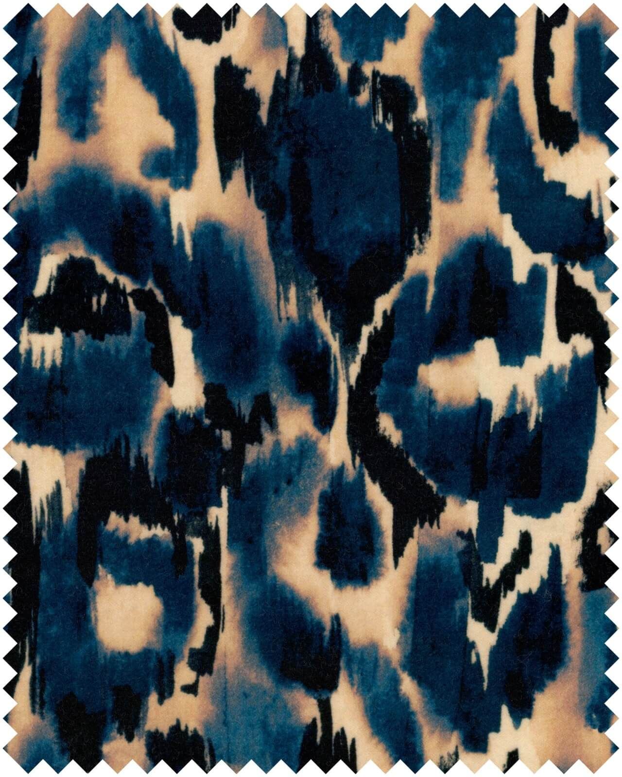 Blu Selvaggio Velvet fabric in indigo taupe color - pattern number FB00132 - by Mind The Gap in the La Dolce Vita collection
