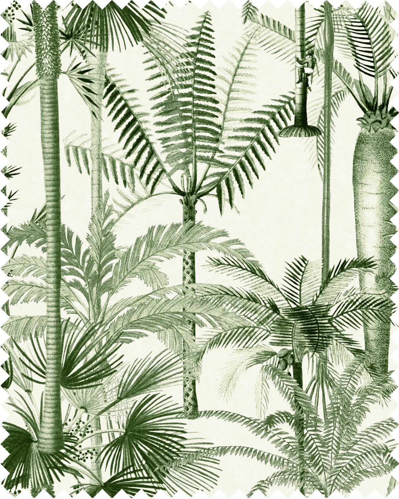 Palmera Cubana fabric in green white color - pattern number FB00033 - by Mind The Gap in the Tropical Cottage collection