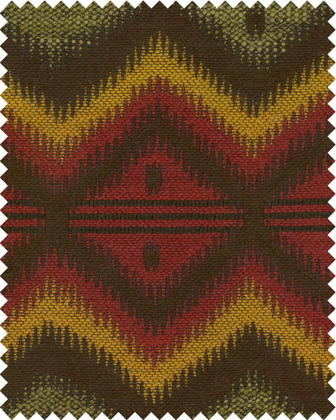 Pyramidenspitze fabric in green red yellow color - pattern number FB00111 - by Mind The Gap in the Tyrol Apres-ski Home Collection collection